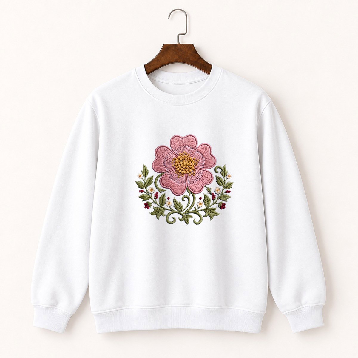 Wild Rose Flower Crewneck Sweatshirt 5