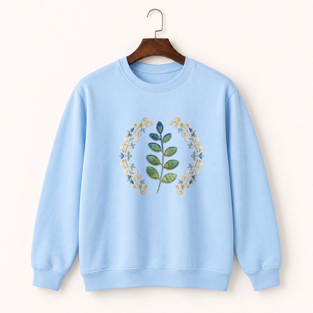 Eucalyptus Branch Crewneck Sweatshirt 1