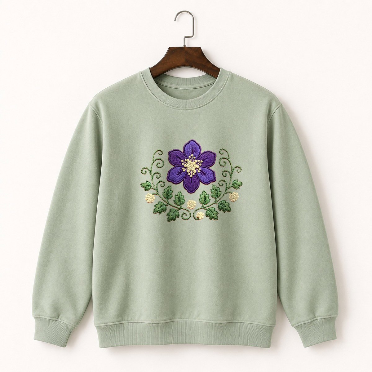 Violet Flower Crewneck Sweatshirt 2