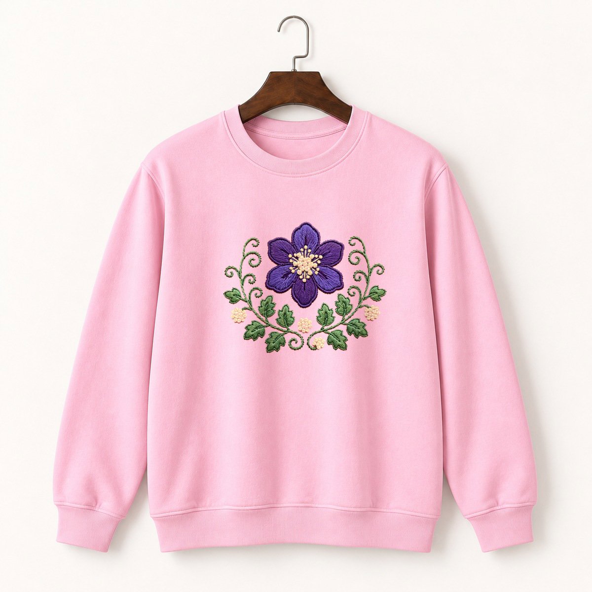 Violet Flower Crewneck Sweatshirt 4