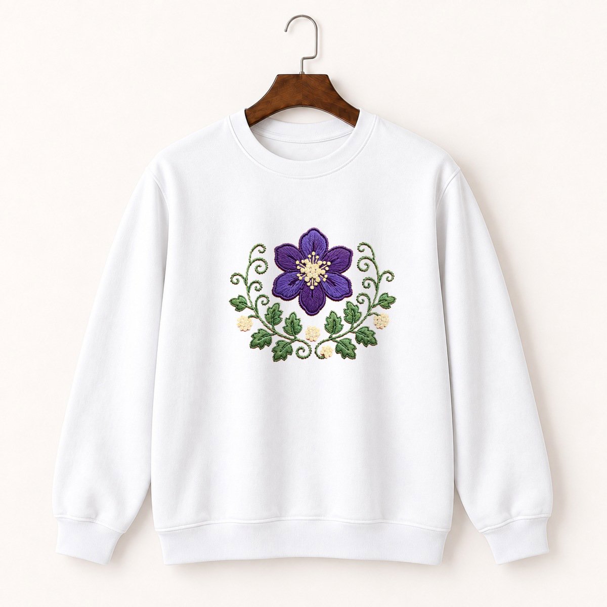 Violet Flower Crewneck Sweatshirt 5