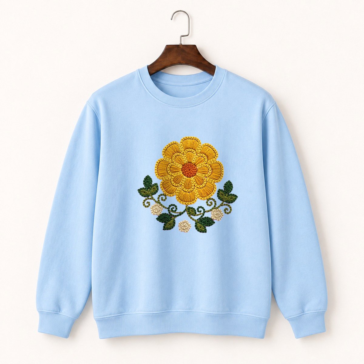 Marigold Flower Crewneck Sweatshirt 1