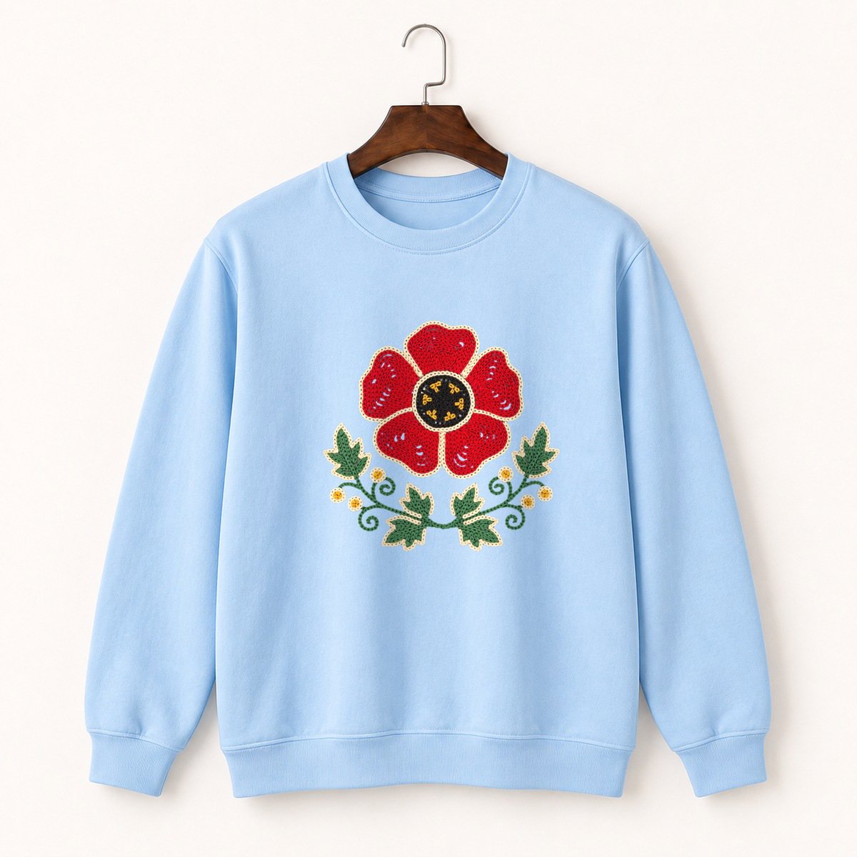 Poppy Flower Crewneck Sweatshirt 1