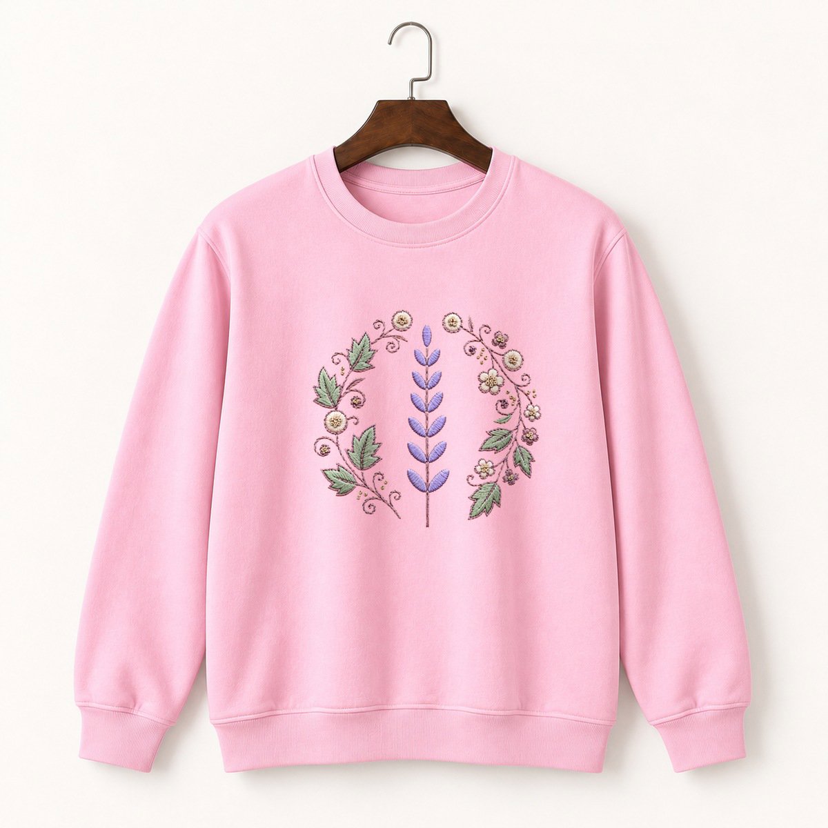Lavender Flower Crewneck Sweatshirt 4
