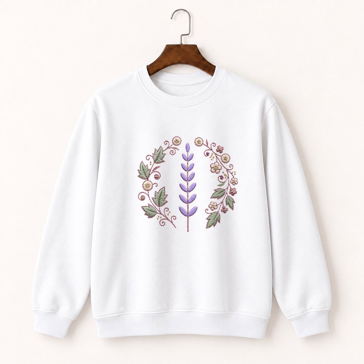 Lavender Flower Crewneck Sweatshirt 5