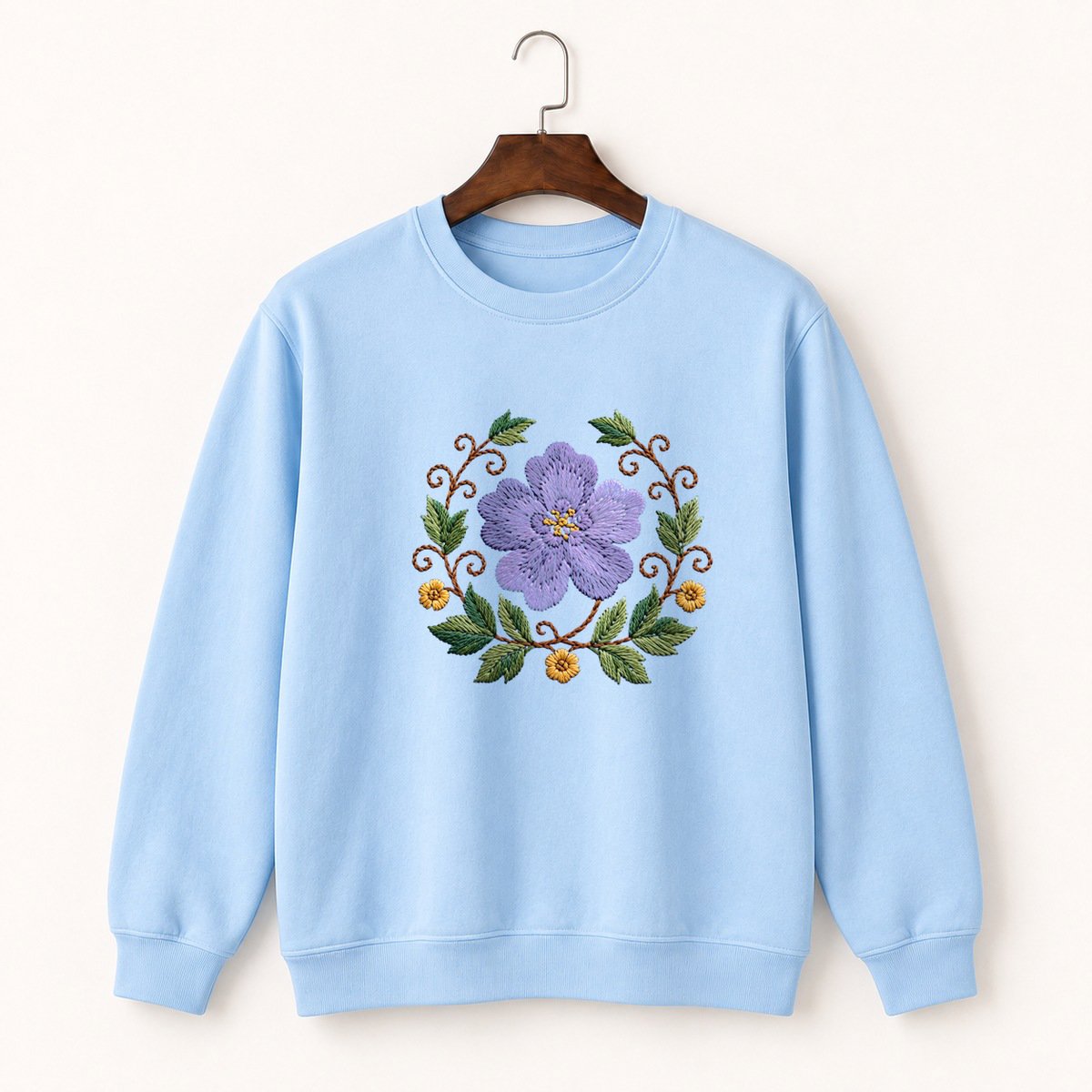 Violet Flower Crewneck Sweatshirt 1