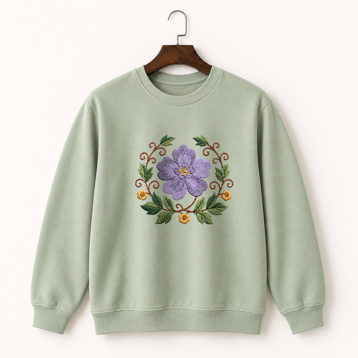 Violet Flower Crewneck Sweatshirt 2