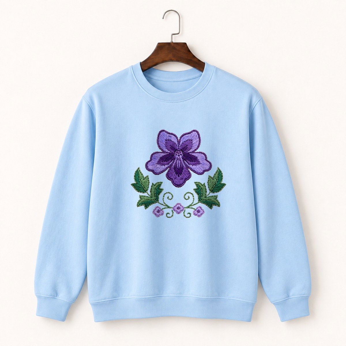 Violet Flower Crewneck Sweatshirt 1