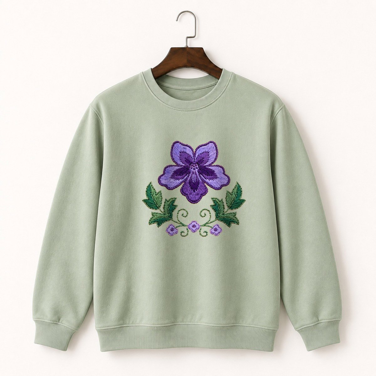 Violet Flower Crewneck Sweatshirt 2