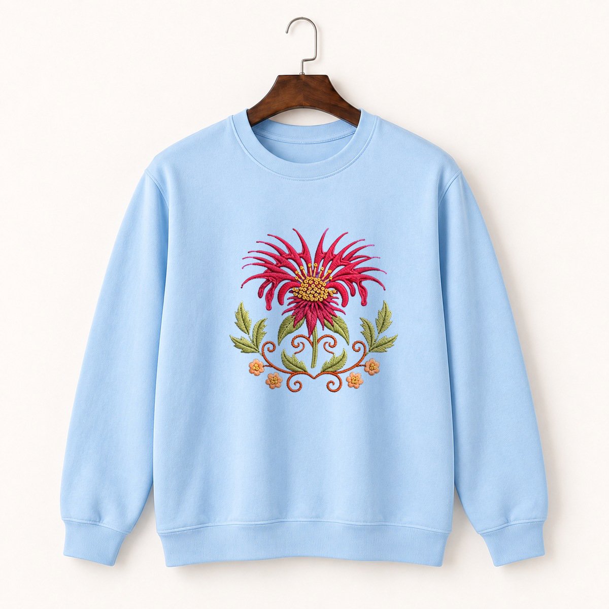 Bee Balm Flower Crewneck Sweatshirt 1