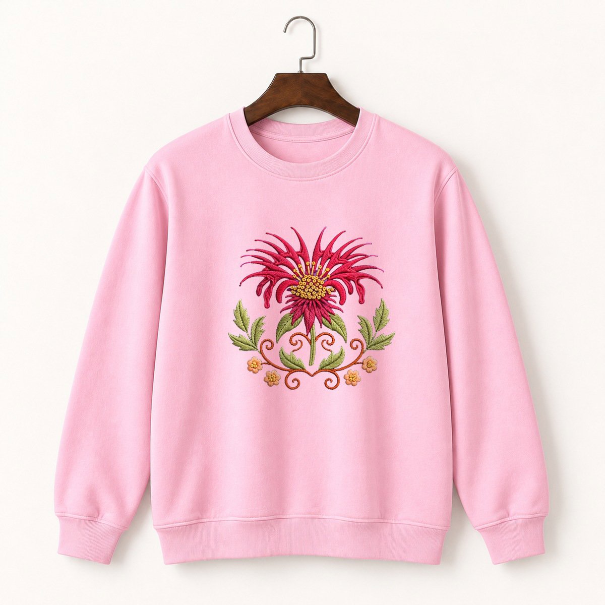 Bee Balm Flower Crewneck Sweatshirt 4