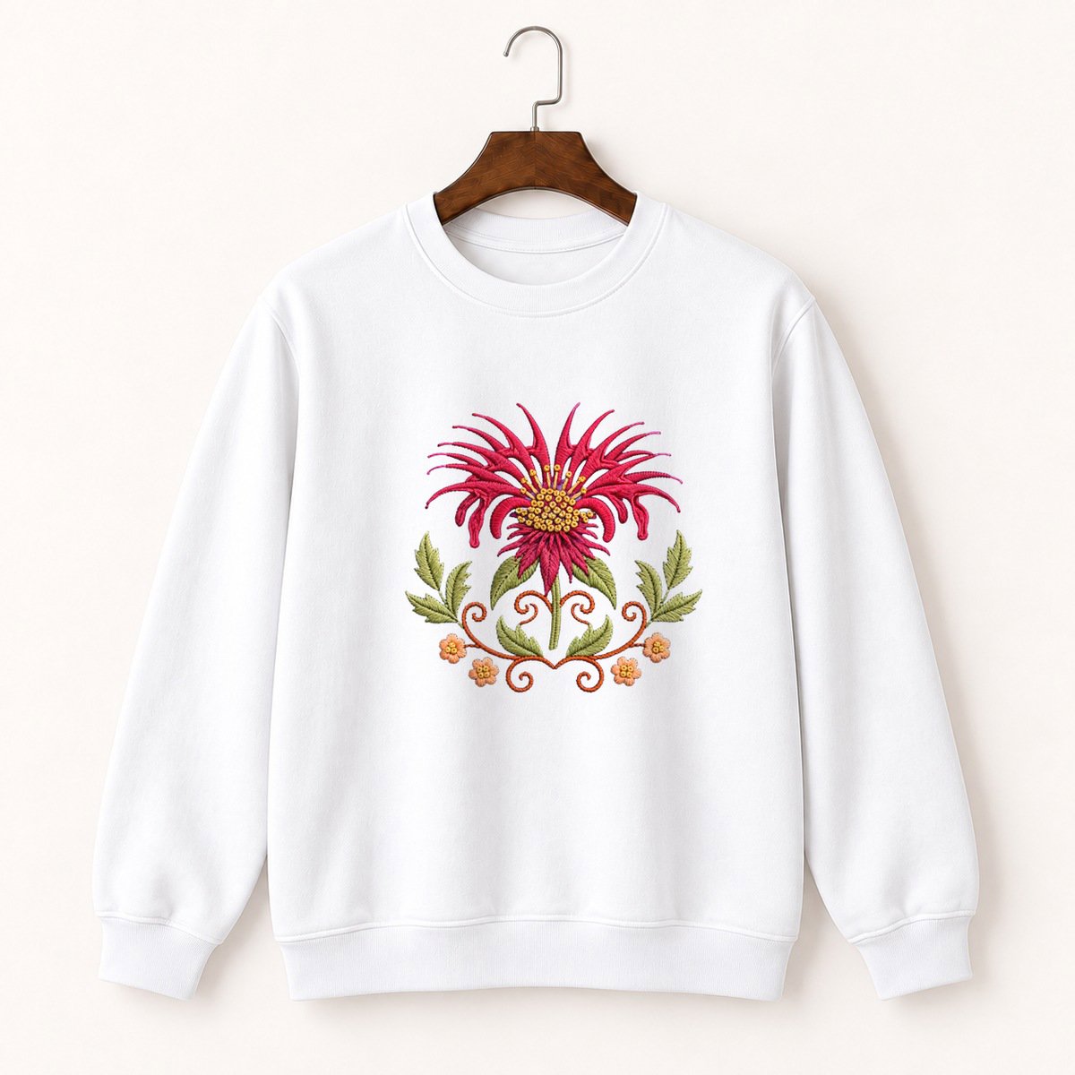 Bee Balm Flower Crewneck Sweatshirt 5