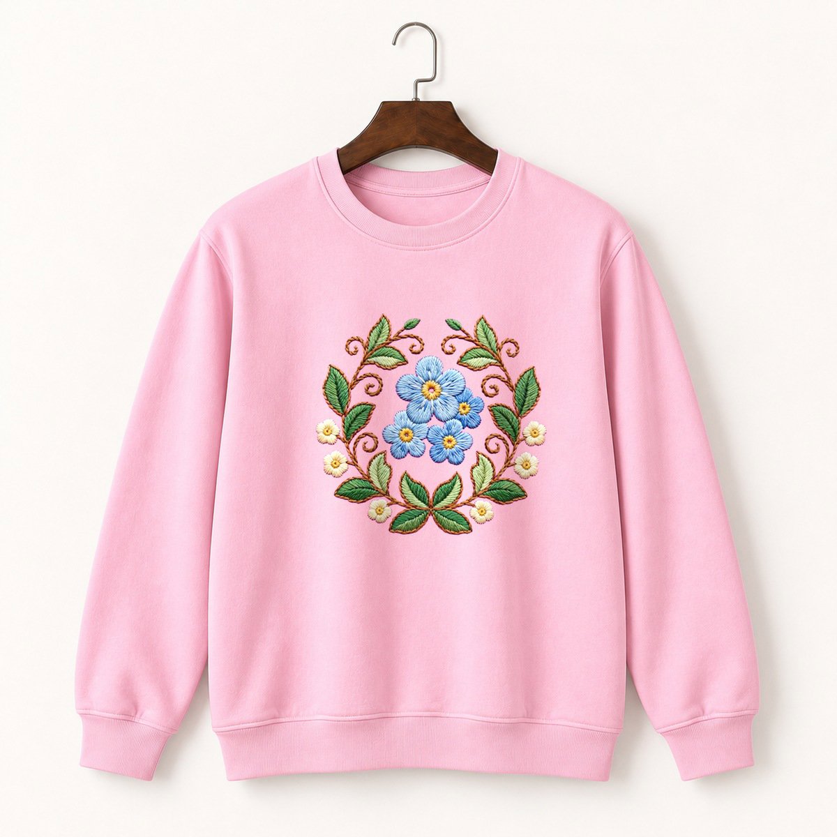 Forget-Me-Not Flower Crewneck Sweatshirt 4
