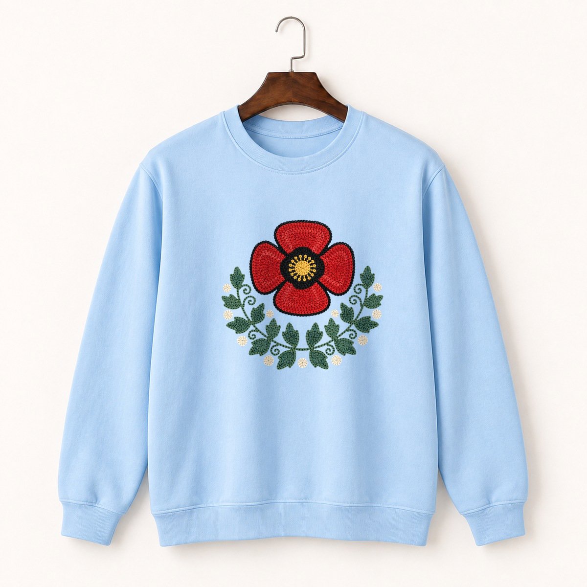 Poppy Flower Crewneck Sweatshirt 1