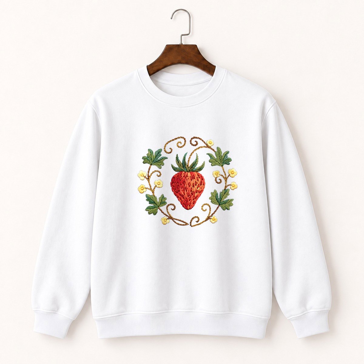 Wild Strawberry Plant Crewneck Sweatshirt 5