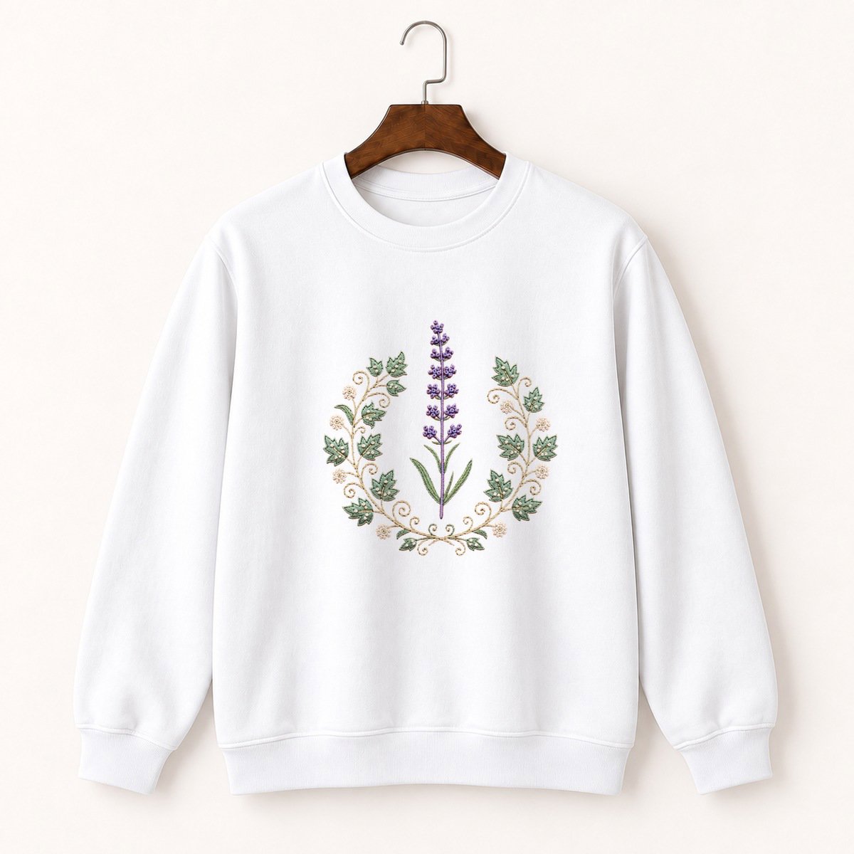 Lavender Sprig Crewneck Sweatshirt 5
