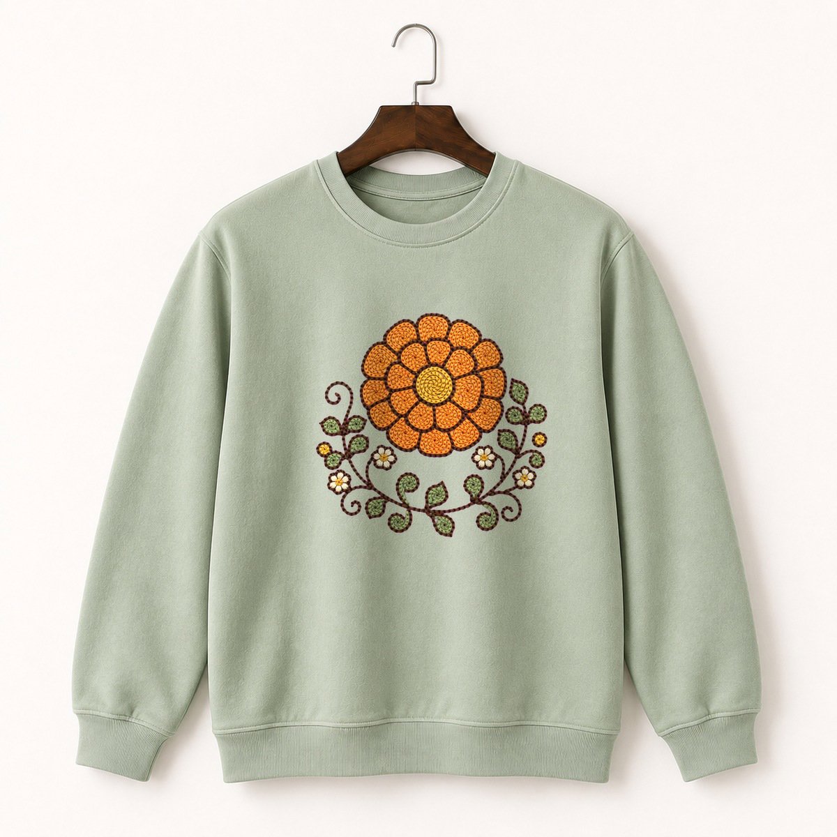 Marigold Flower Crewneck Sweatshirt 2