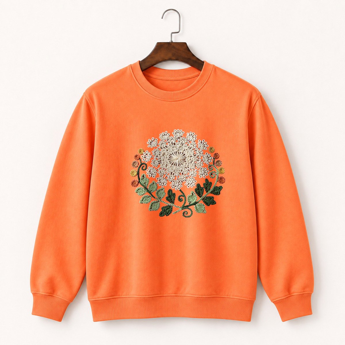 Queen Anne's Lace Flower Crewneck Sweatshirt 3
