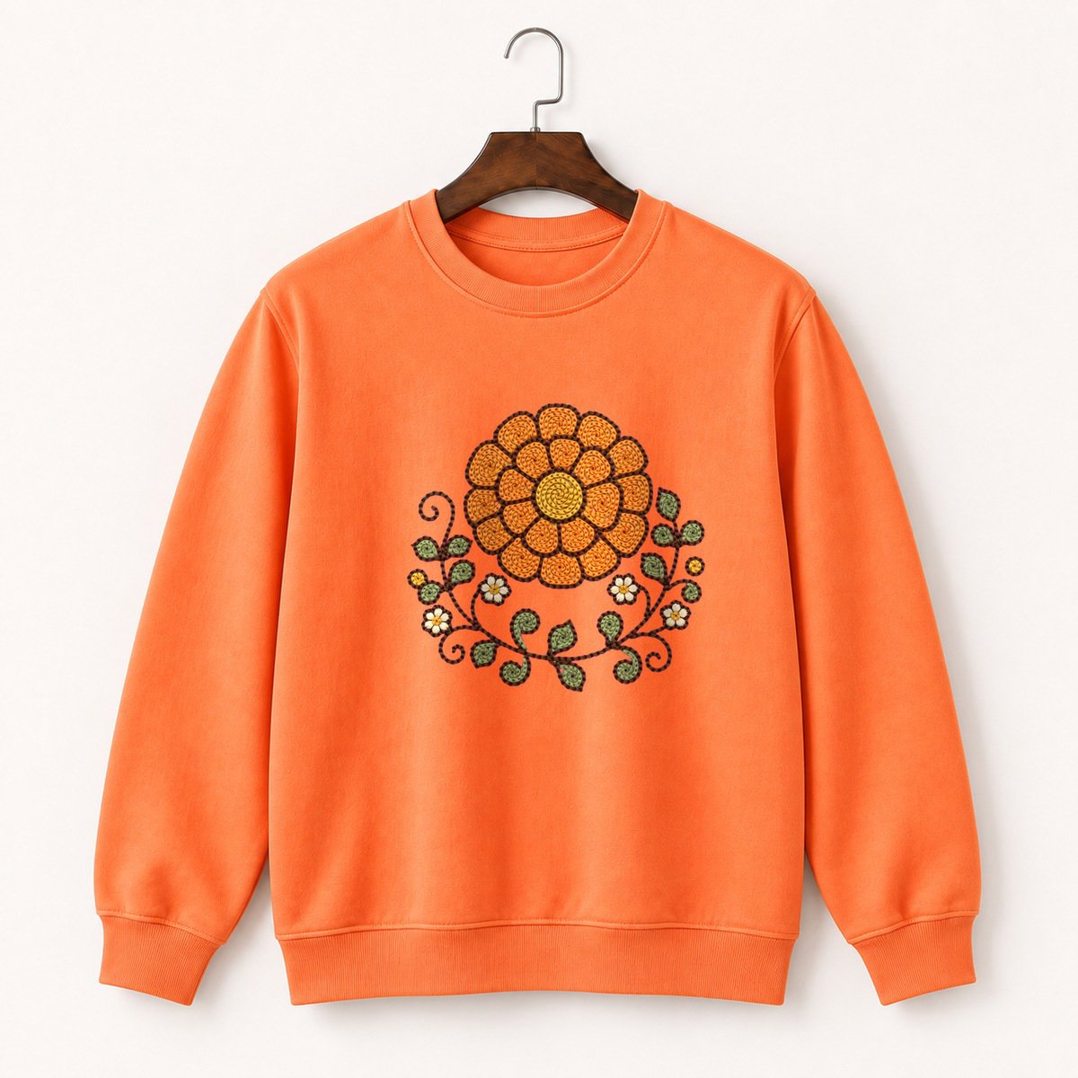 Marigold Flower Crewneck Sweatshirt 3