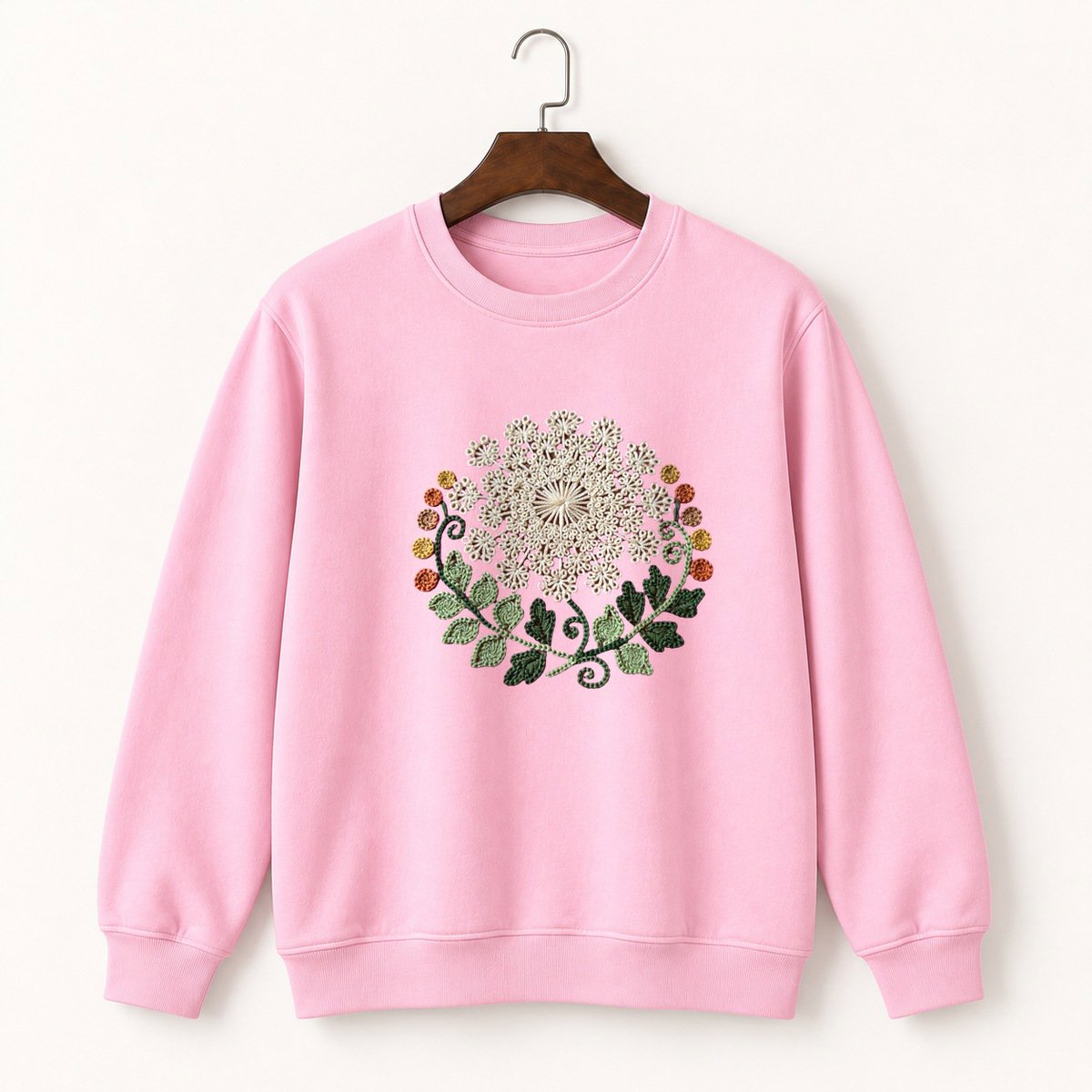 Queen Anne's Lace Flower Crewneck Sweatshirt 4