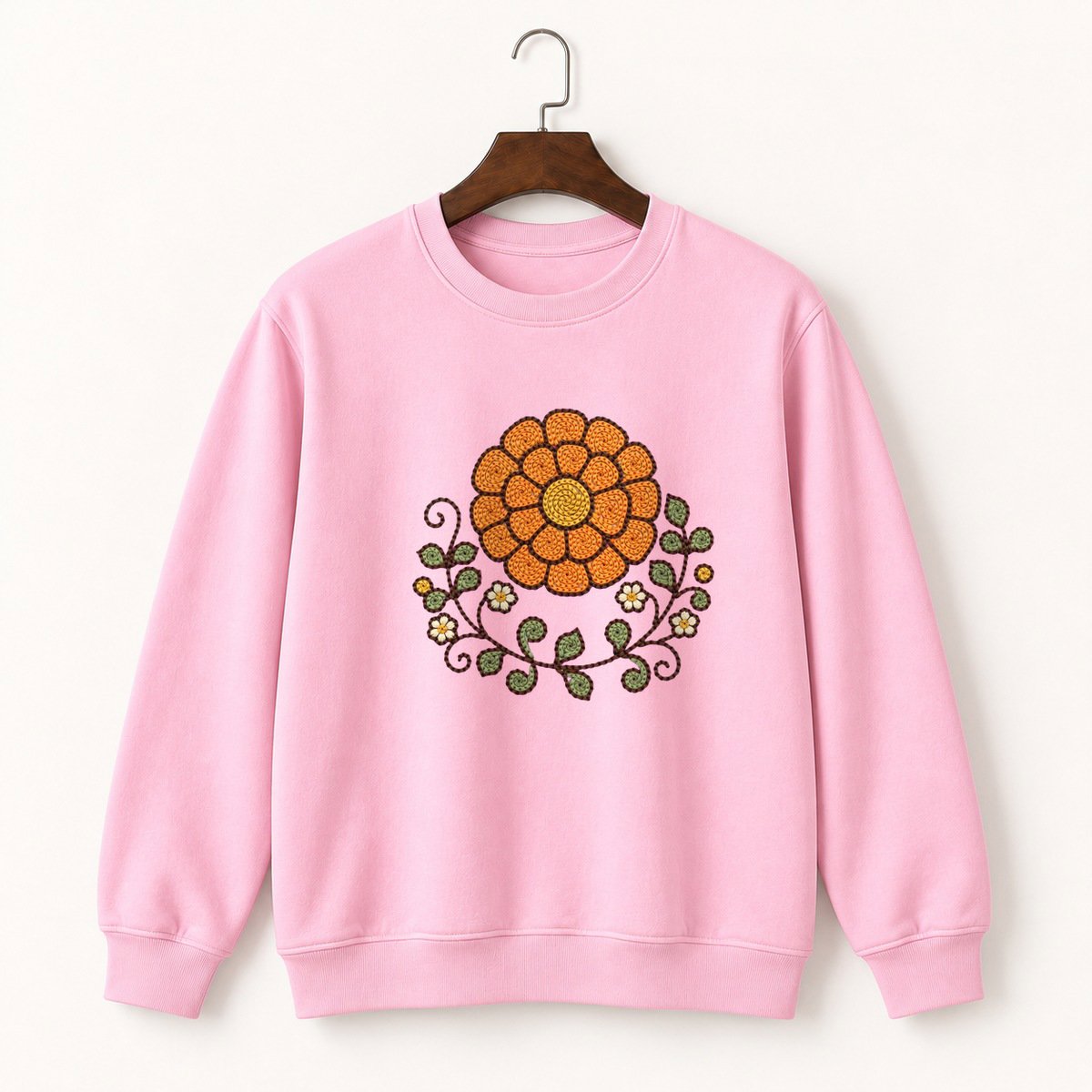 Marigold Flower Crewneck Sweatshirt 4