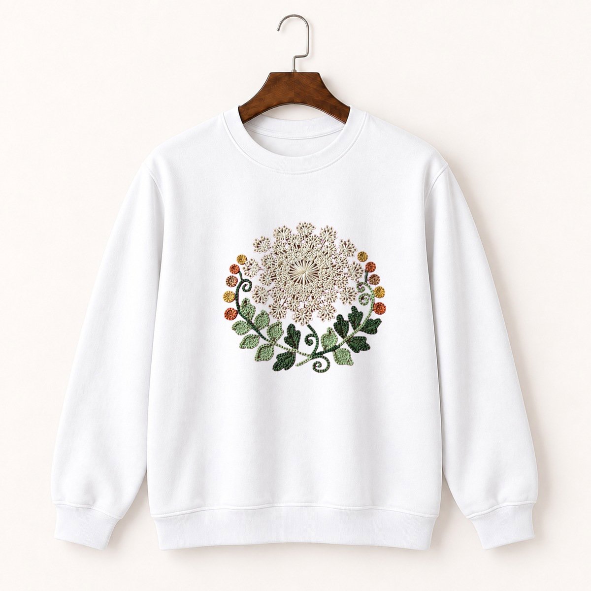 Queen Anne's Lace Flower Crewneck Sweatshirt 5
