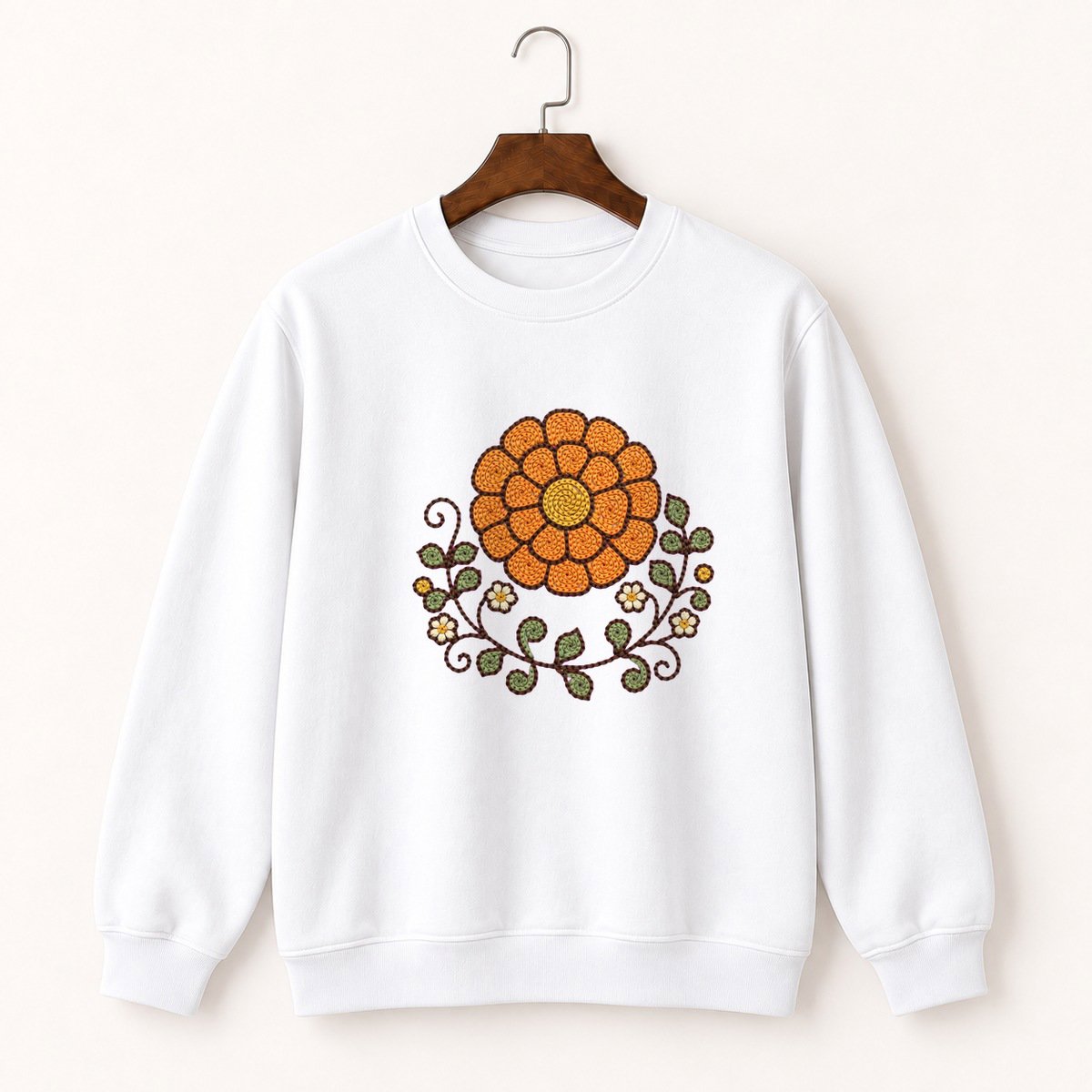 Marigold Flower Crewneck Sweatshirt 5