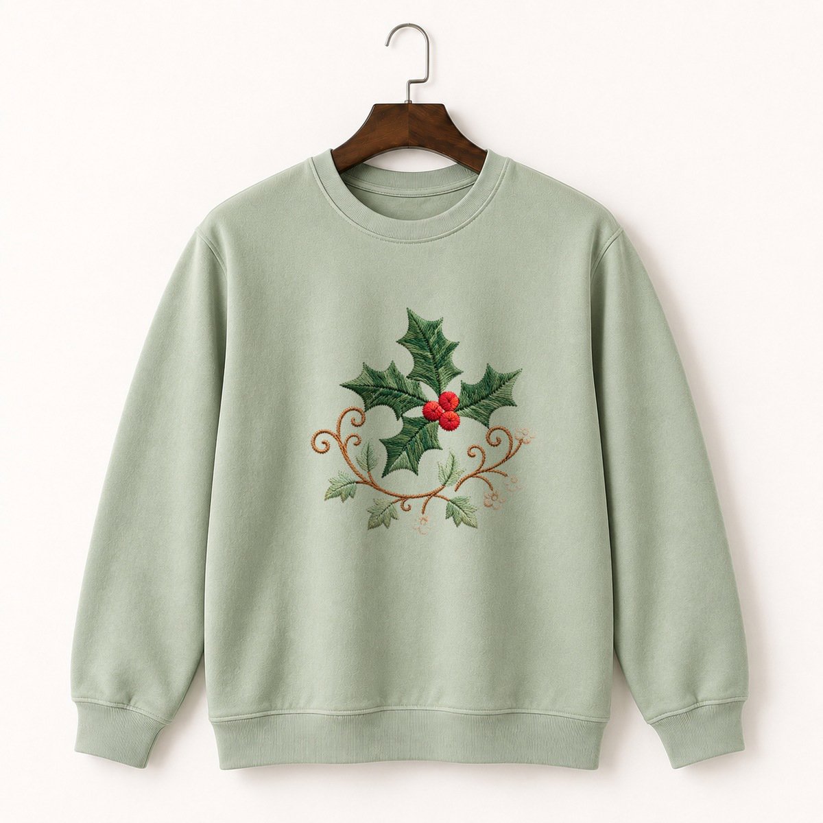 Holly Leaf and Berries Crewneck Sweatshirt 2