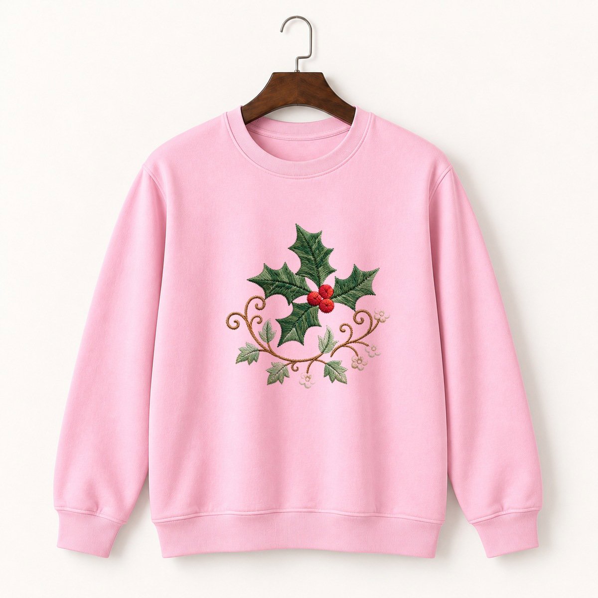 Holly Leaf and Berries Crewneck Sweatshirt 4