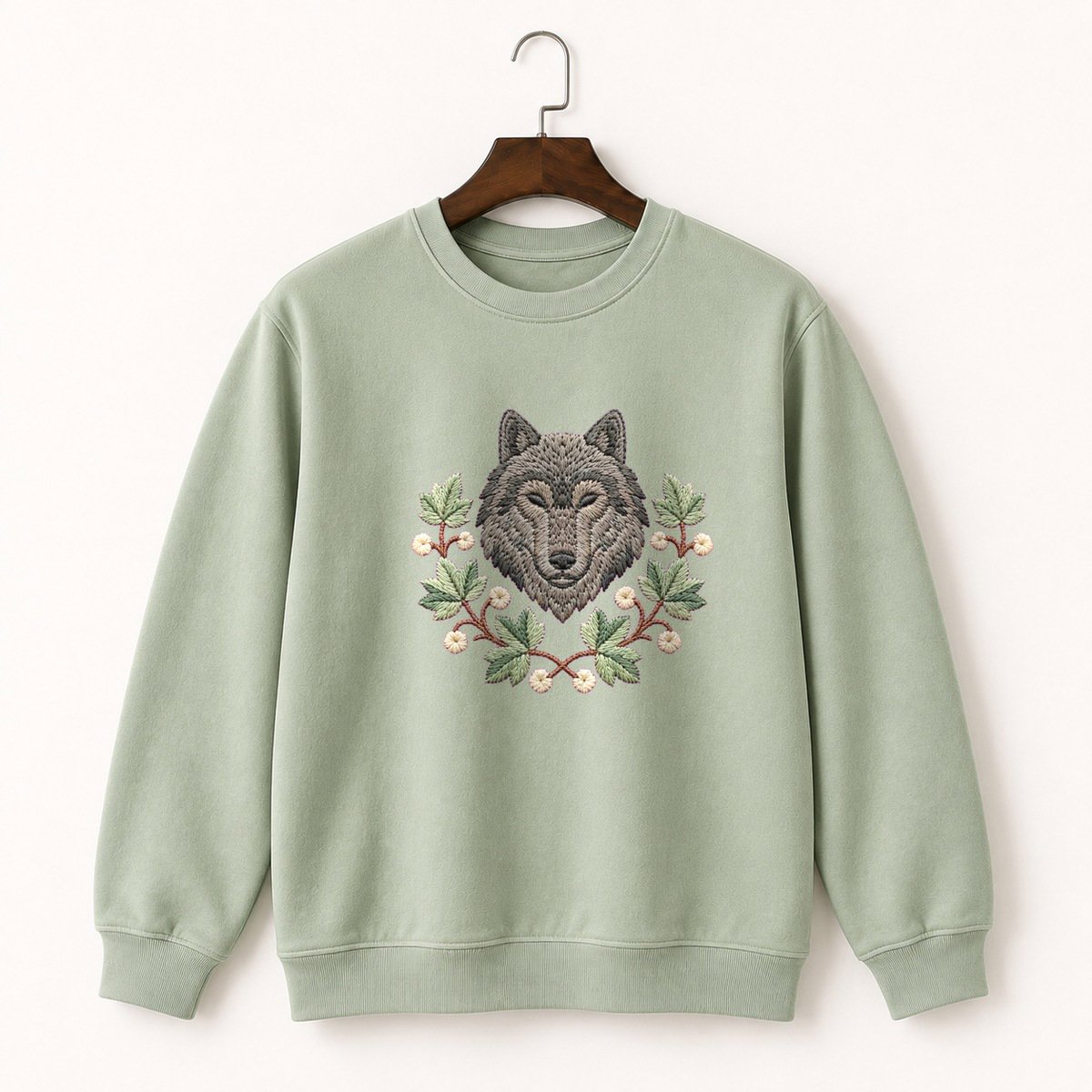 Gray Wolf Crewneck Sweatshirt 2