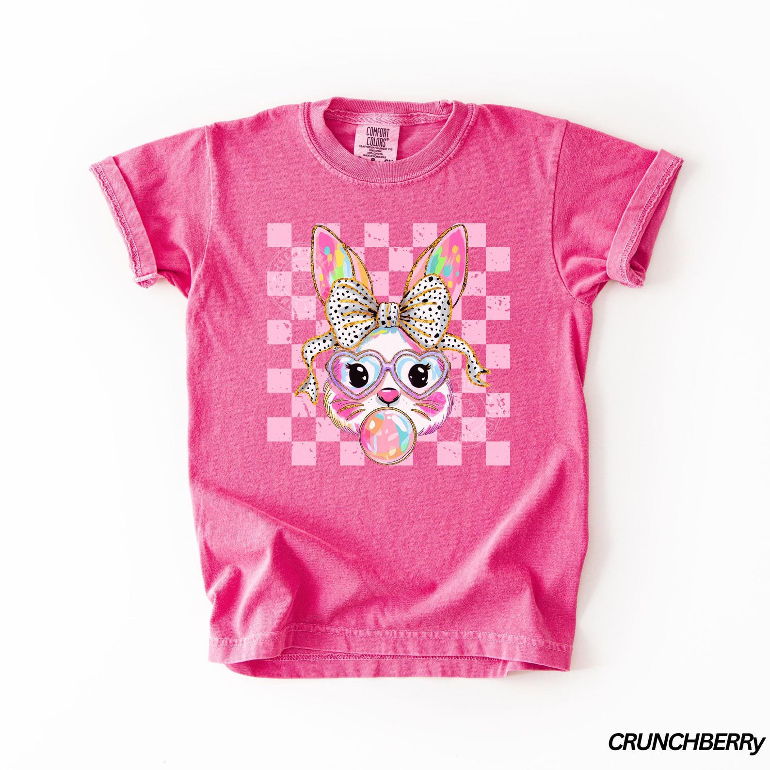 Kids Comfort Colors® Easter Bunny Shirt, Coquette Easter TShirt, Happy Easter Shirt, Coquette Bunny Shirt, Youth Easter, Girls Easter Tee 2