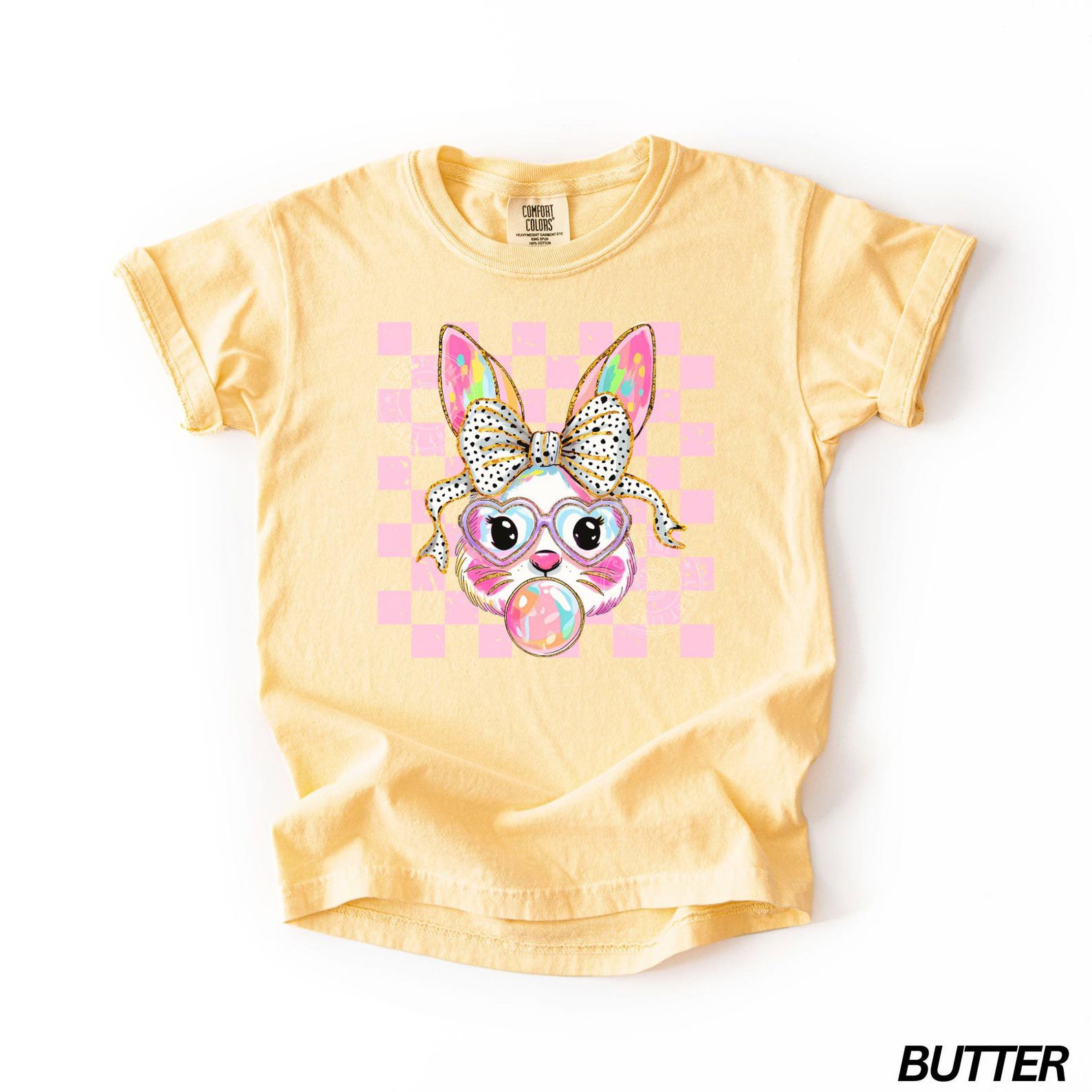 Kids Comfort Colors® Easter Bunny Shirt, Coquette Easter TShirt, Happy Easter Shirt, Coquette Bunny Shirt, Youth Easter, Girls Easter Tee 5