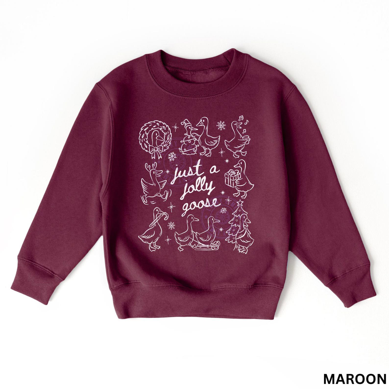 Kids Silly Goose Sweatshirt, Youth Christmas Sweatshirt, Kids Holiday Sweater, Just a Jolly Goose Youth Sweatshirt, Kids Christmas Gift 1