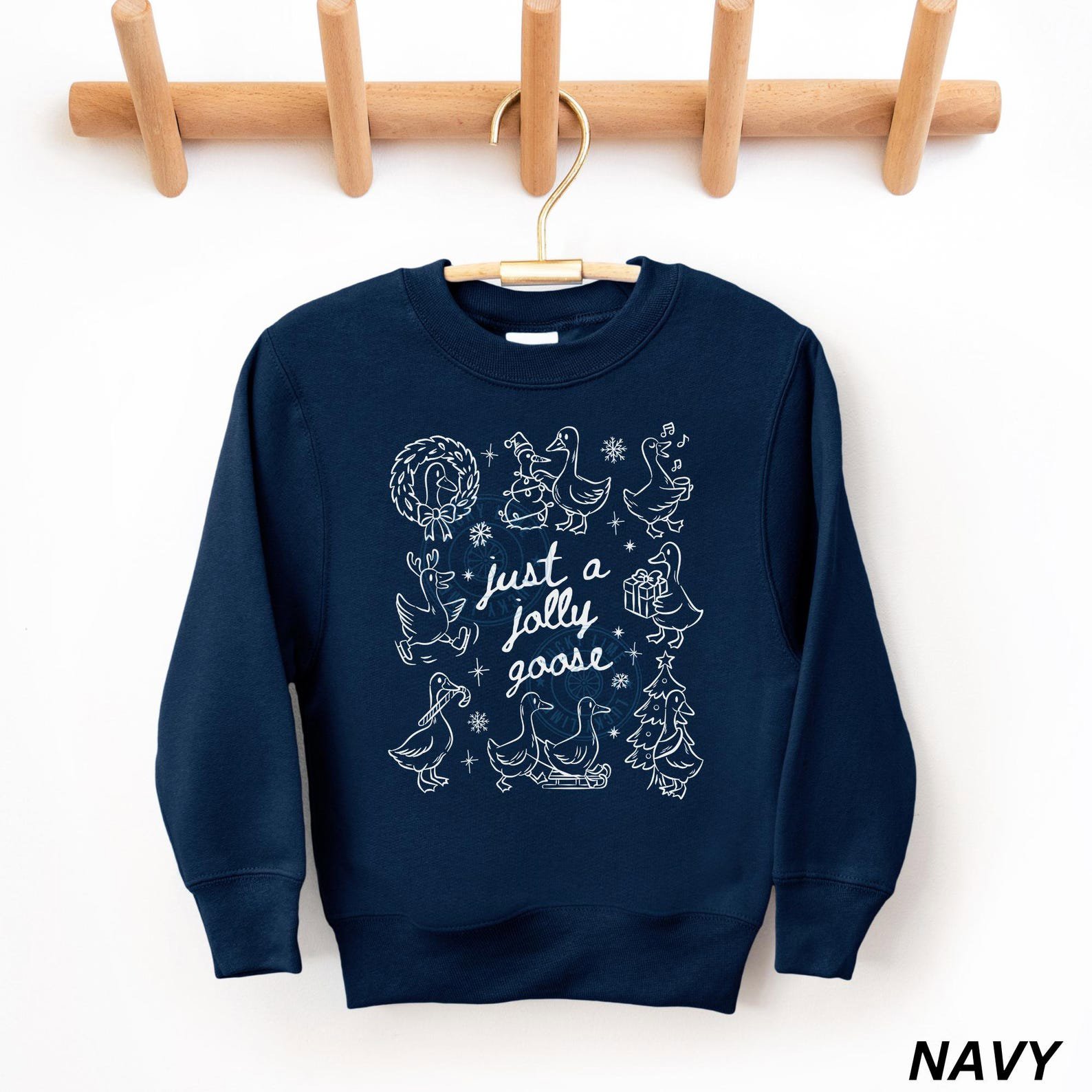 Kids Silly Goose Sweatshirt, Youth Christmas Sweatshirt, Kids Holiday Sweater, Just a Jolly Goose Youth Sweatshirt, Kids Christmas Gift 4