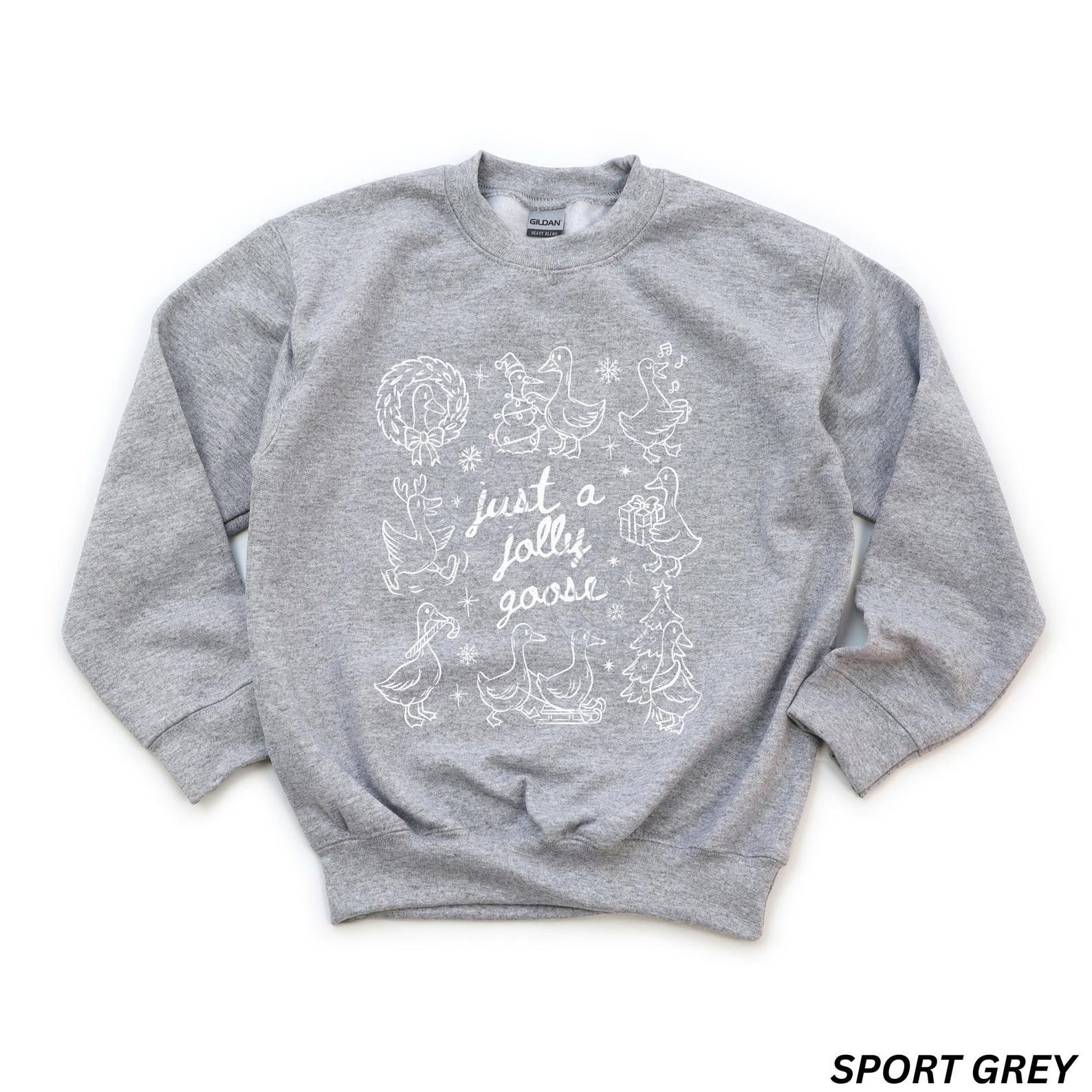 Kids Silly Goose Sweatshirt, Youth Christmas Sweatshirt, Kids Holiday Sweater, Just a Jolly Goose Youth Sweatshirt, Kids Christmas Gift 7