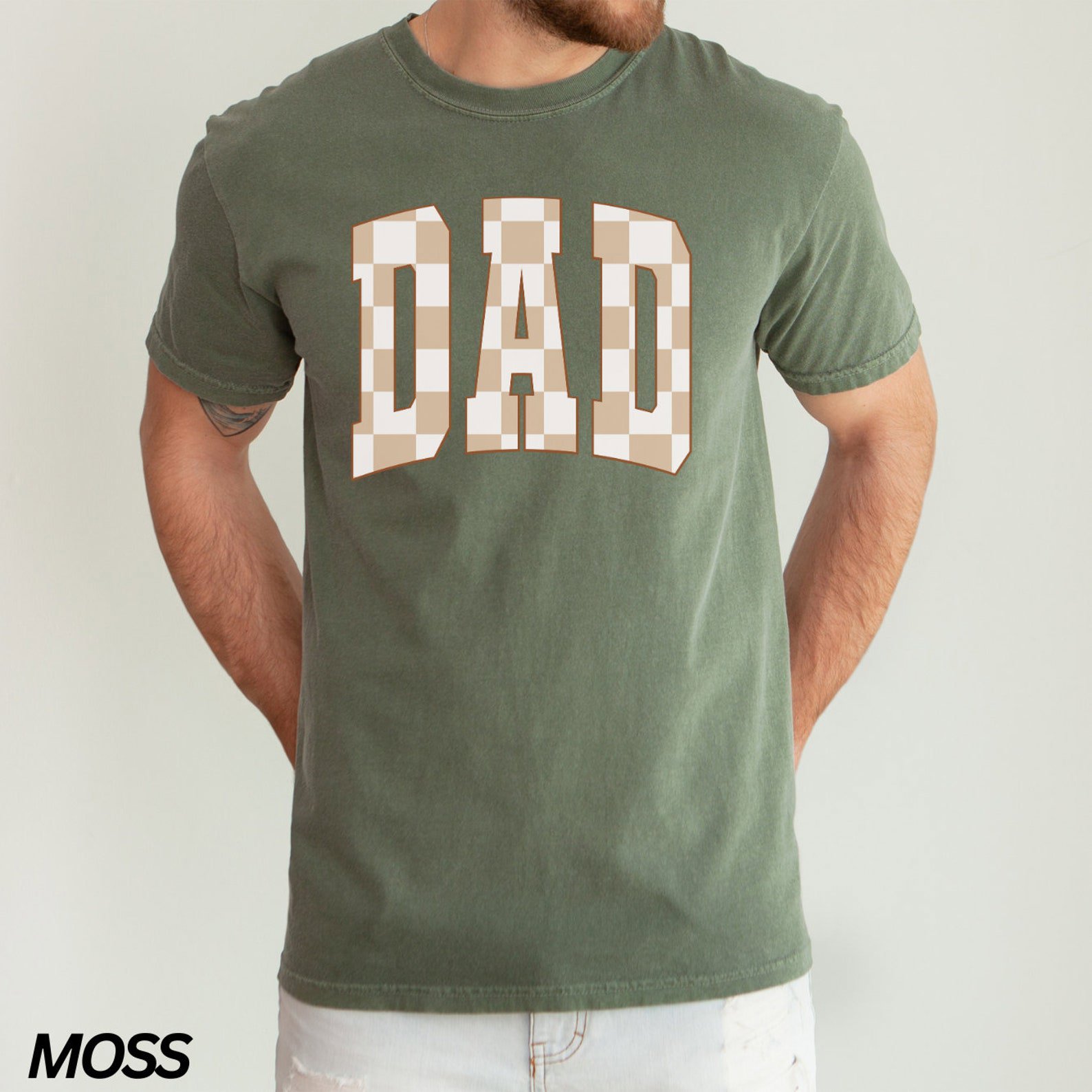 Checkered Dad Shirt, Varsity Dad Shirt, New Dad Gift, Fatherhood Shirt, Dada Tshirt, Gifts for Men, Baby Announcement, Gender Reveal Shirt 8