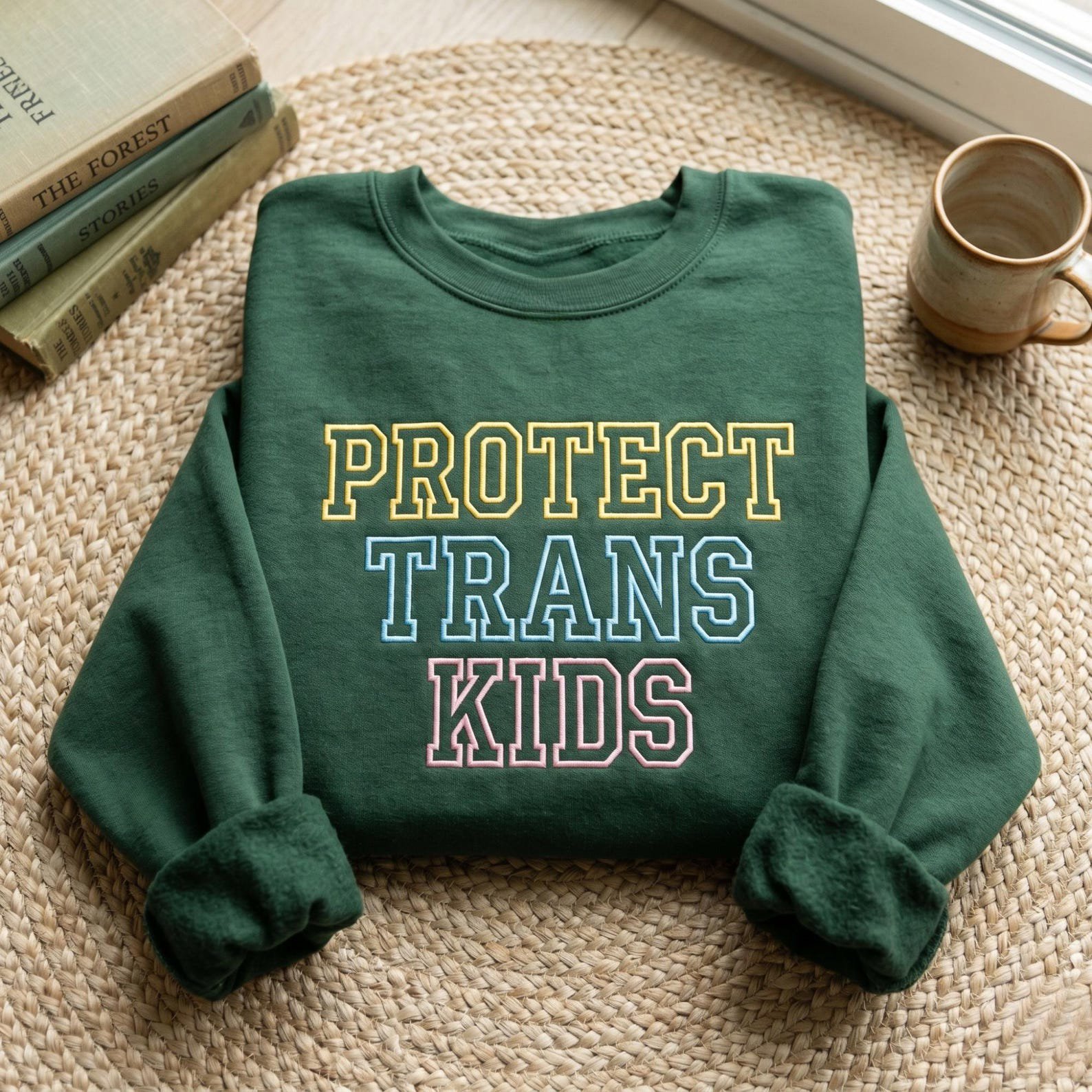 Embroidered Protect Trans Kids Sweatshirt, Gay Pride T-Shirt, Lesbian Tee, Transgender Shirts 3