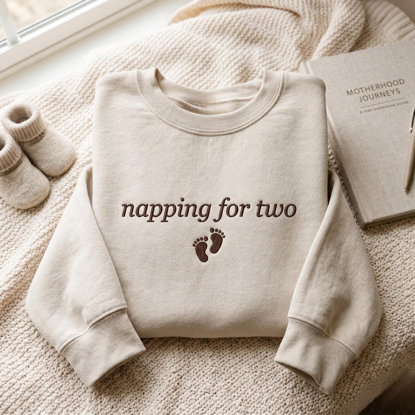 Embroidered Napping For Two Pregnancy Announcement Sweatshirt, Baby Shower Gift, Mom To Be Shirts 3