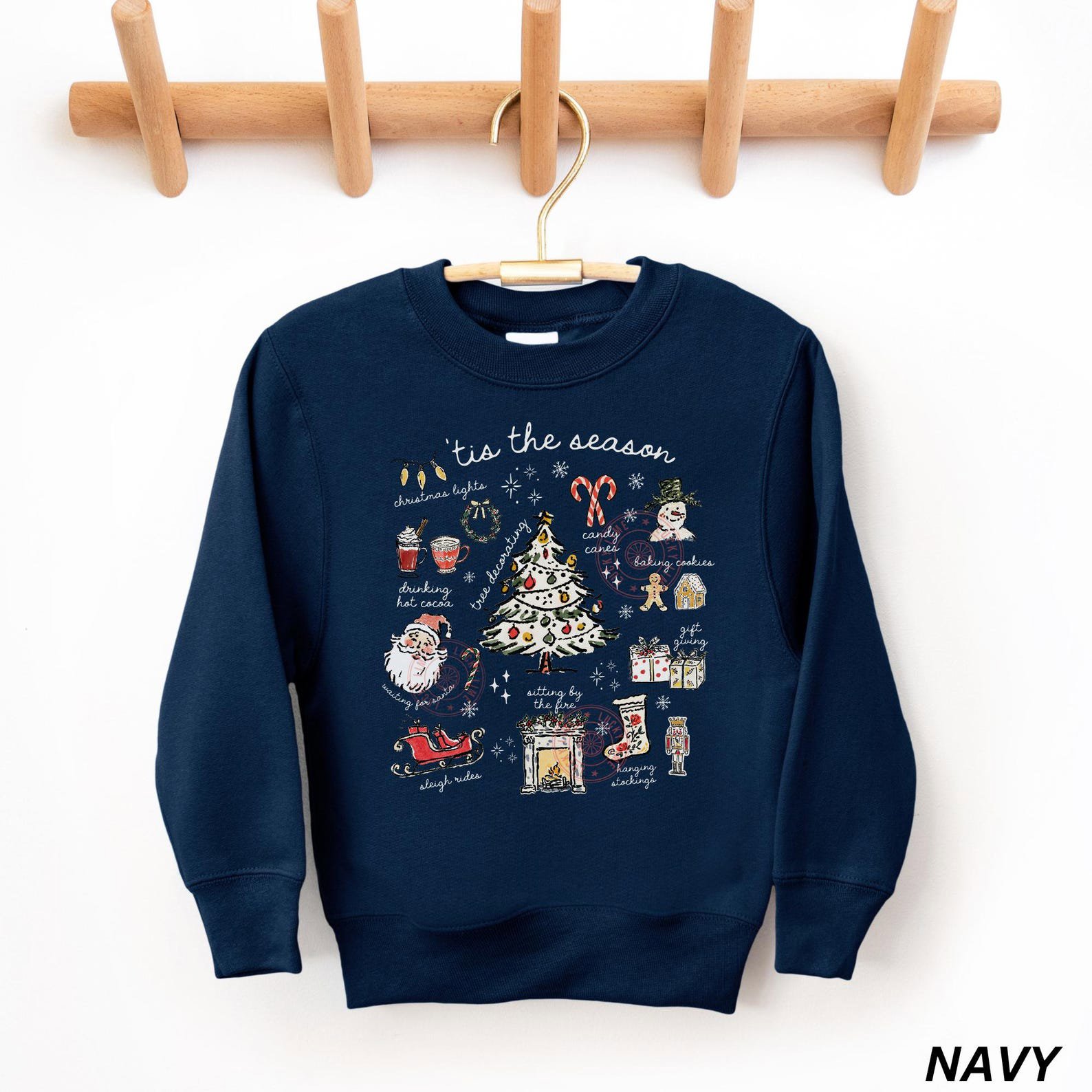 Kids Christmas Sweatshirt, Tis the Season Sweatshirt, Youth Holiday Sweater, Christmas Tree Shirt, Santa Shirt, Girls Christmas Sweatshirt 4