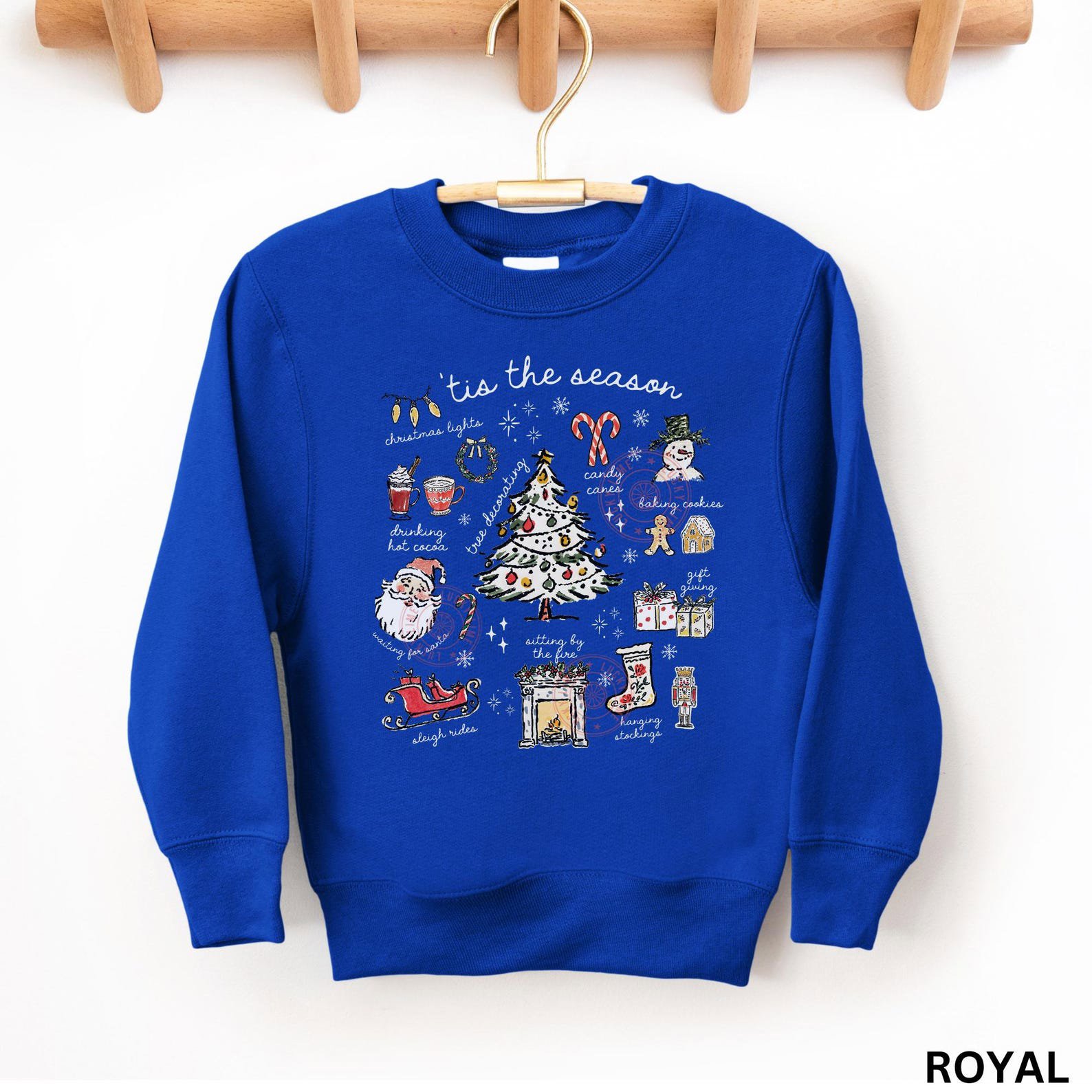 Kids Christmas Sweatshirt, Tis the Season Sweatshirt, Youth Holiday Sweater, Christmas Tree Shirt, Santa Shirt, Girls Christmas Sweatshirt 6