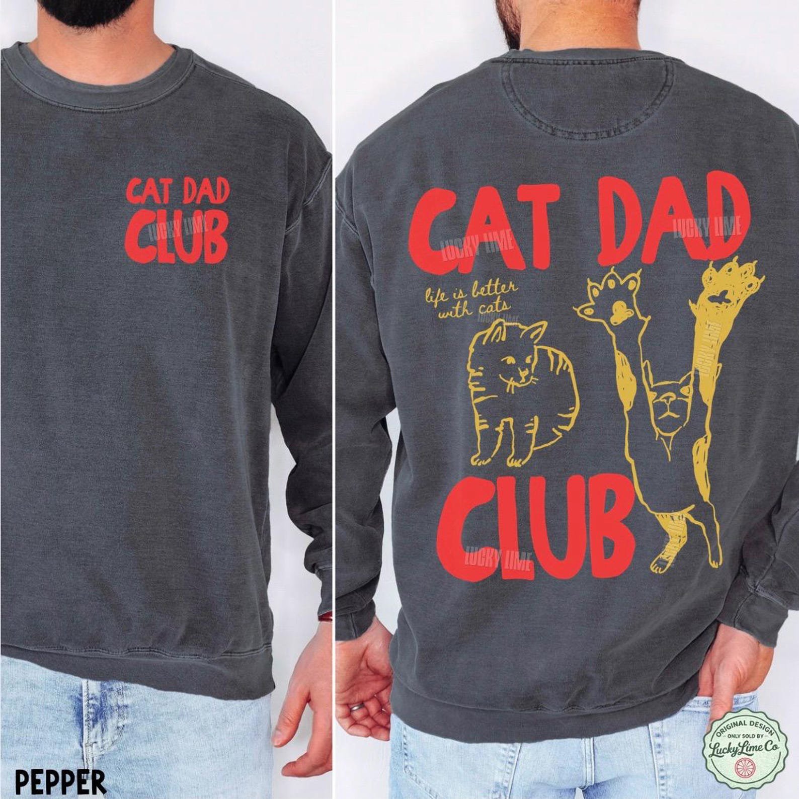 Comfort Colors® Cat Dad Sweatshirt, Cat Dad Shirt, Funny Cat Crewneck, Cat Dad Gift, Cat Dad Club Sweatshirt, Cat Lover, Pet Parent Shirt 3