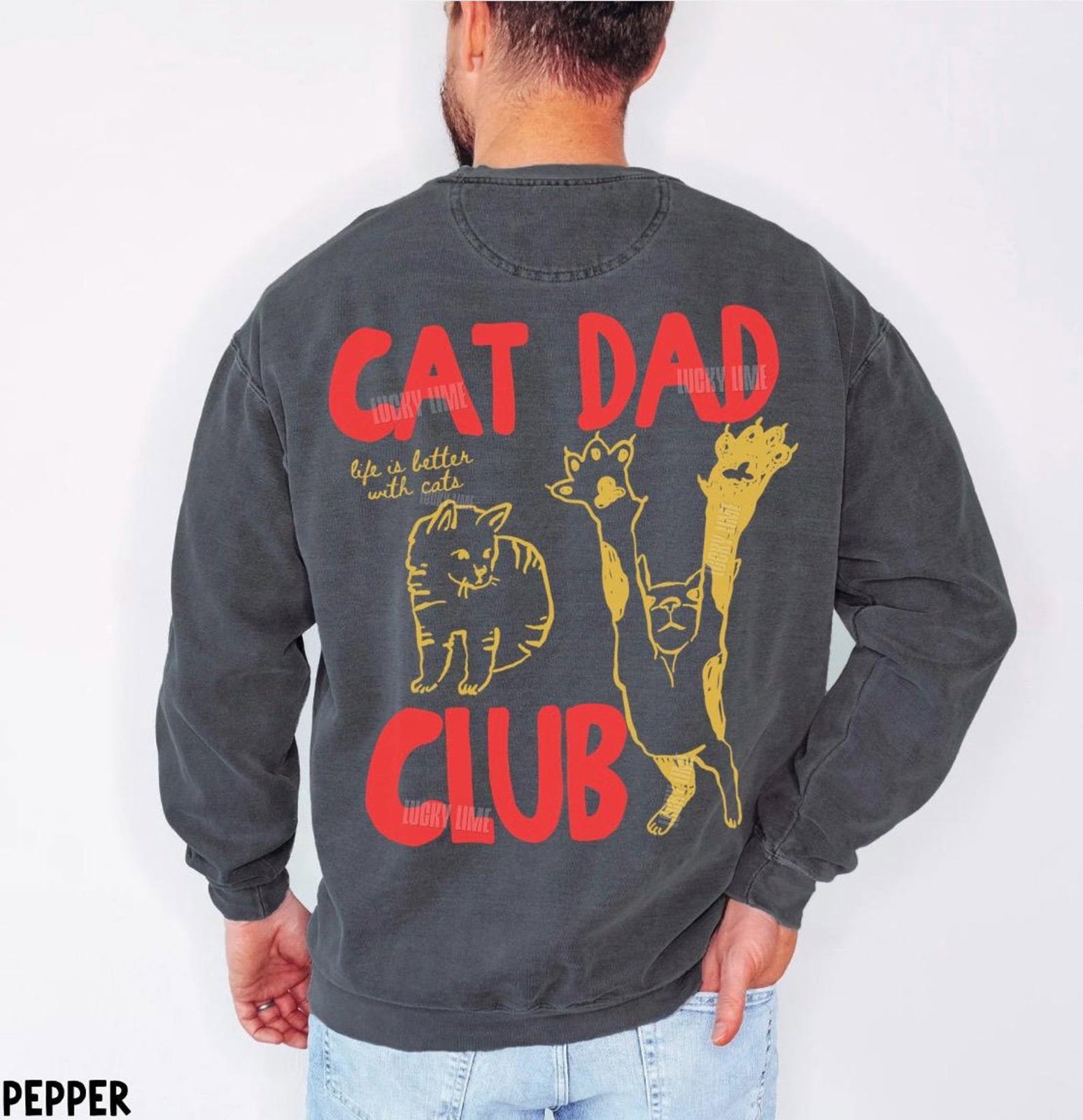 Comfort Colors® Cat Dad Sweatshirt, Cat Dad Shirt, Funny Cat Crewneck, Cat Dad Gift, Cat Dad Club Sweatshirt, Cat Lover, Pet Parent Shirt 1
