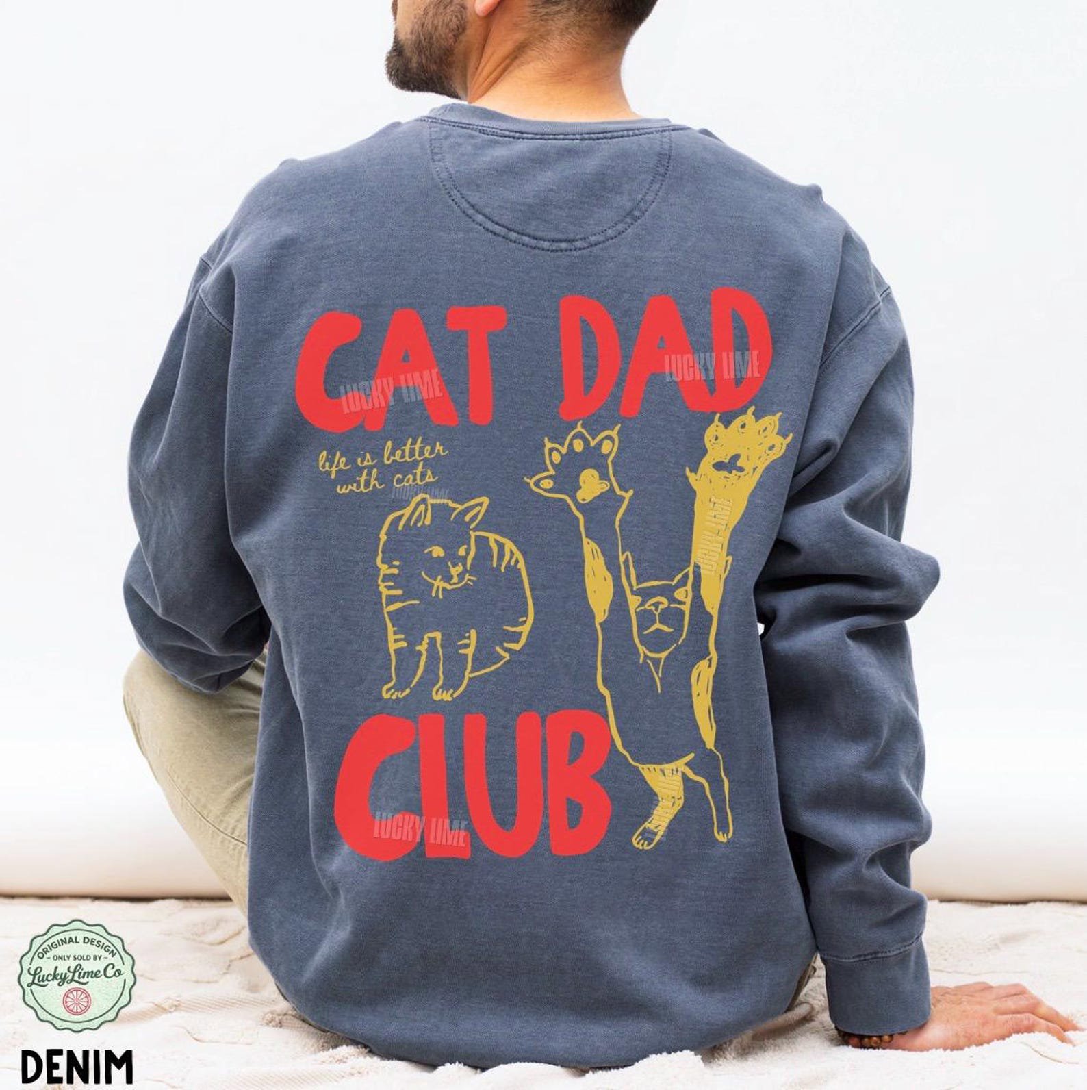 Comfort Colors® Cat Dad Sweatshirt, Cat Dad Shirt, Funny Cat Crewneck, Cat Dad Gift, Cat Dad Club Sweatshirt, Cat Lover, Pet Parent Shirt 5