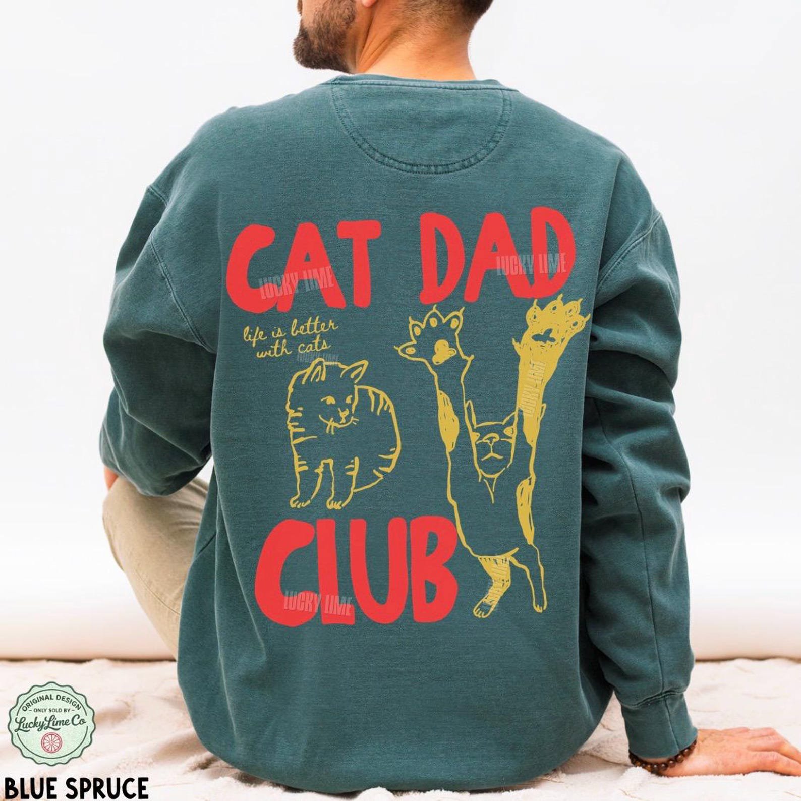 Comfort Colors® Cat Dad Sweatshirt, Cat Dad Shirt, Funny Cat Crewneck, Cat Dad Gift, Cat Dad Club Sweatshirt, Cat Lover, Pet Parent Shirt 4