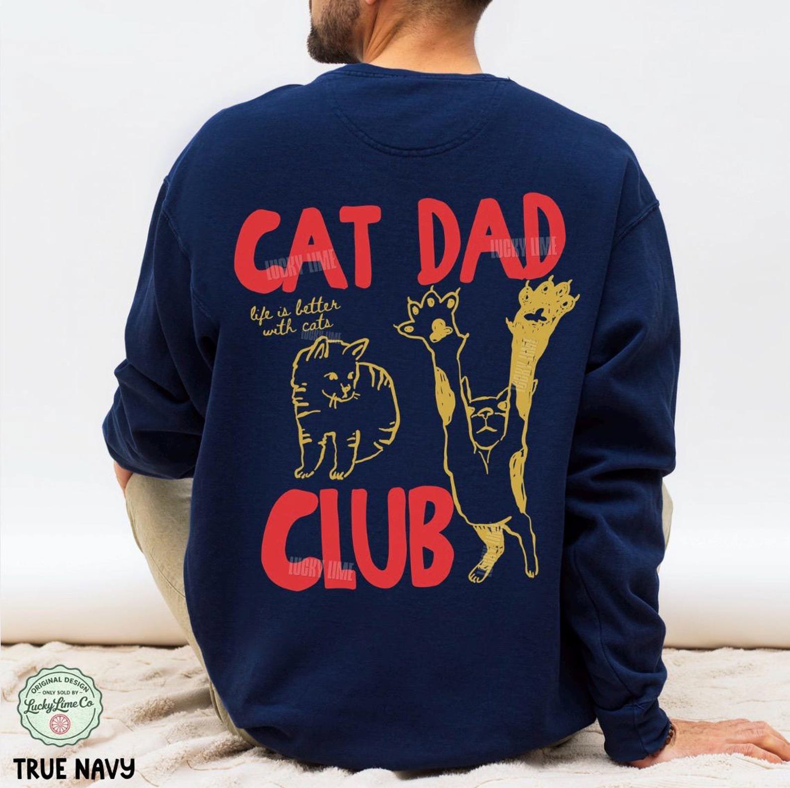 Comfort Colors® Cat Dad Sweatshirt, Cat Dad Shirt, Funny Cat Crewneck, Cat Dad Gift, Cat Dad Club Sweatshirt, Cat Lover, Pet Parent Shirt 6
