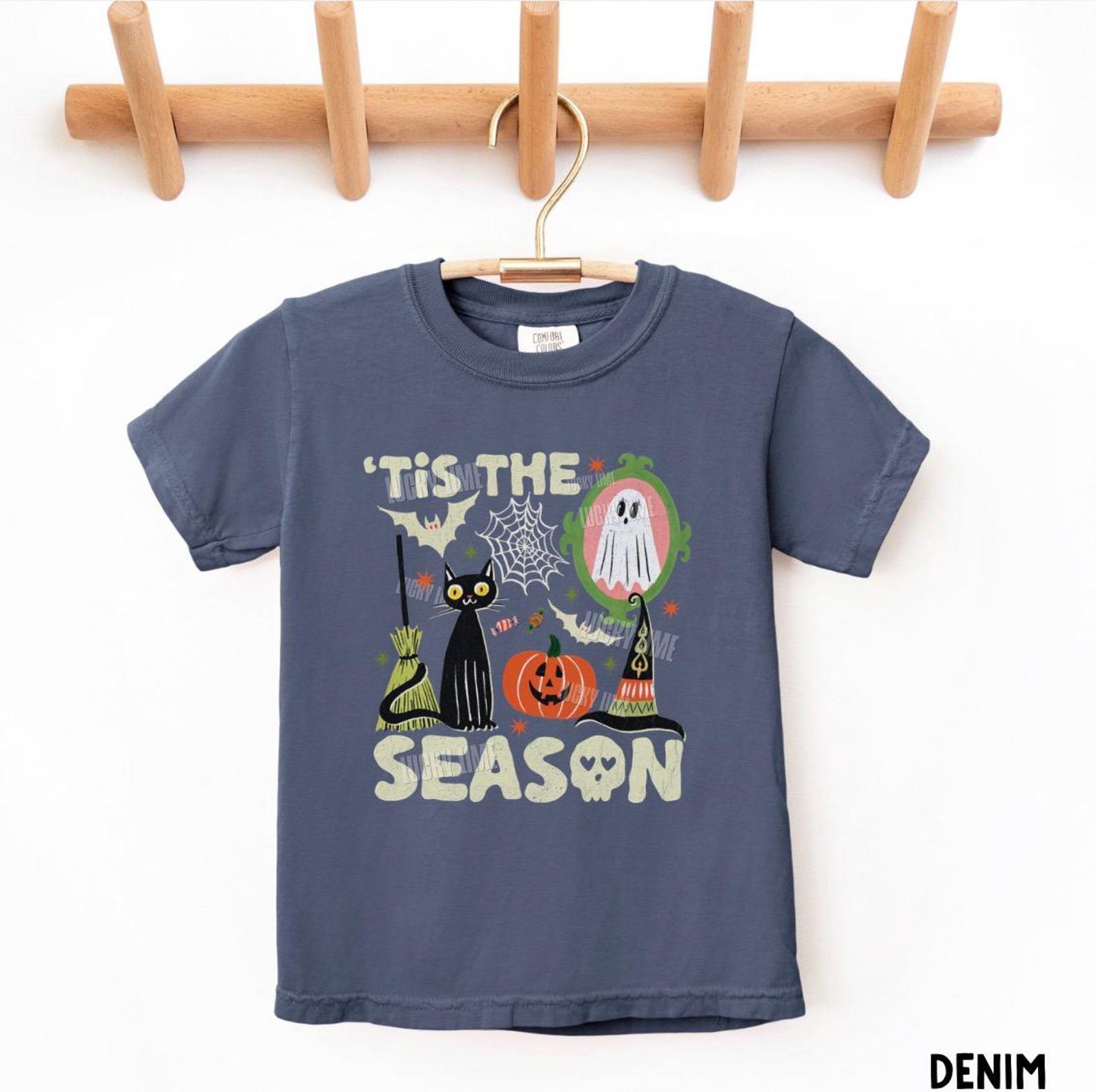 Kids Tis the Season Halloween Shirt, Retro Halloween Comfort Colors® Shirt For Kids, Youth Halloween TShirt, Girls Tee, Kids Ghost Shirt 6