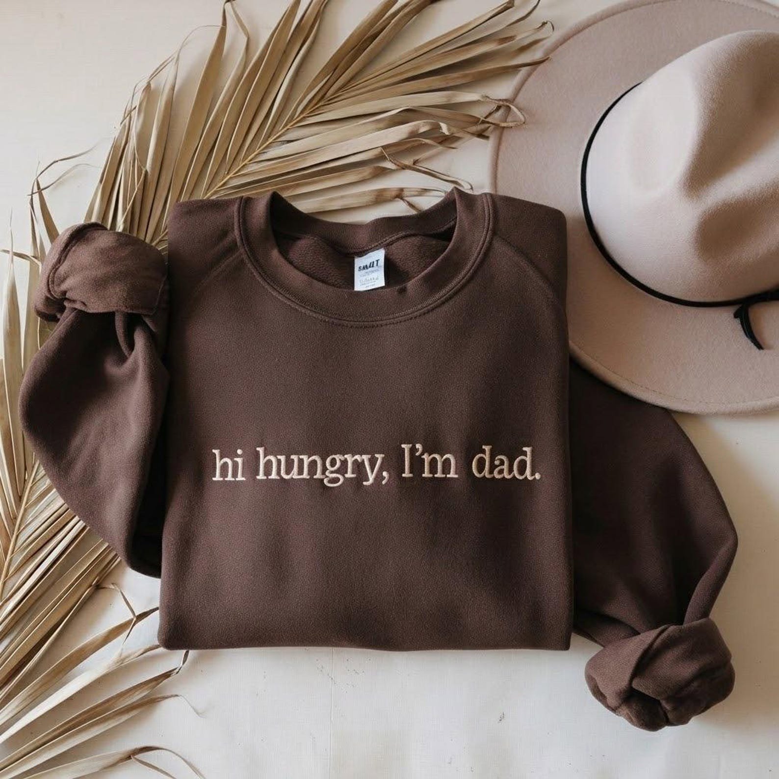 Embroidered Hi Hungry I'm Dad Sweatshirt, Funny Dad Sweatshirt, Dad Jokes Shirts, Cool Dad Crewneck, Funny Fathers Day 4