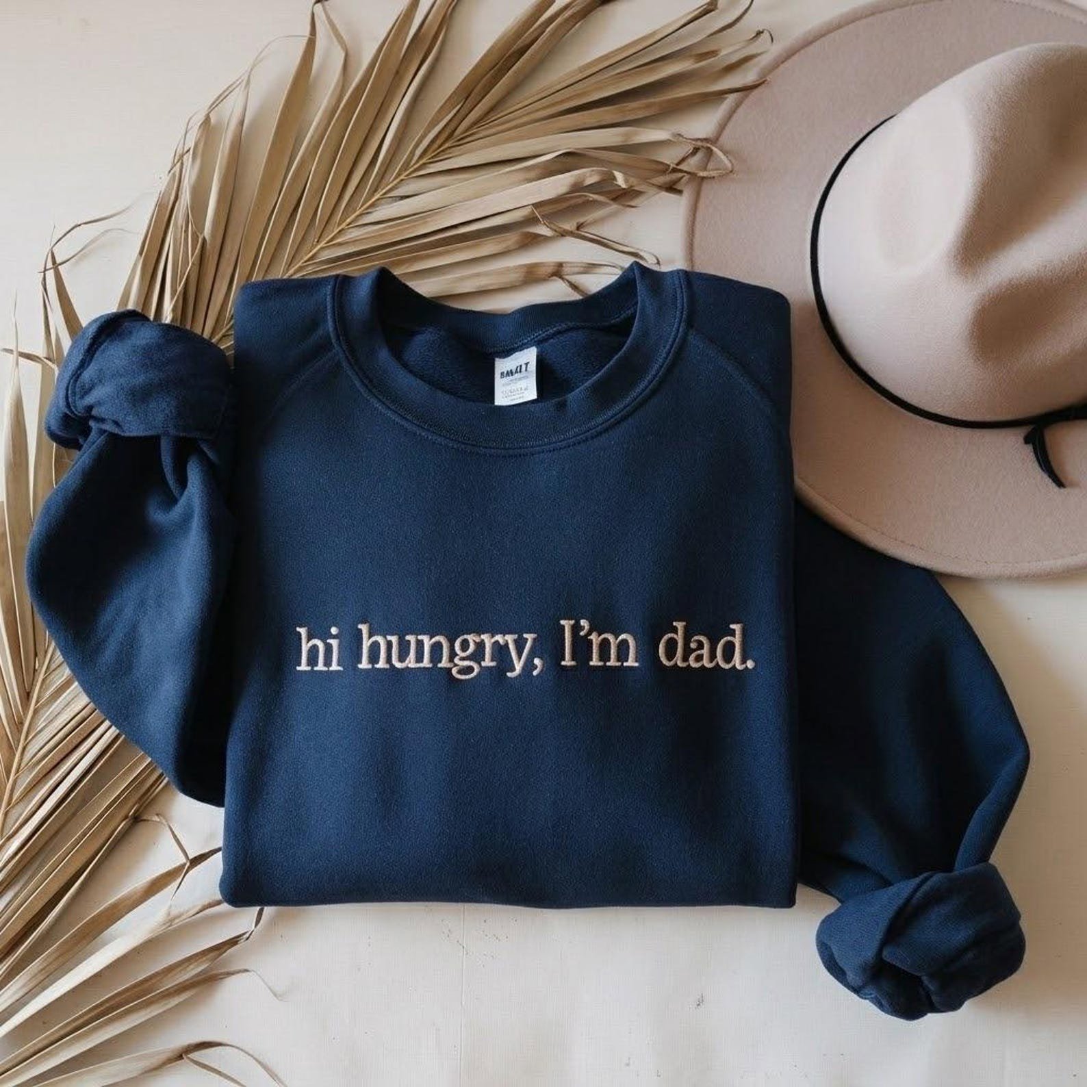 Embroidered Hi Hungry I'm Dad Sweatshirt, Funny Dad Sweatshirt, Dad Jokes Shirts, Cool Dad Crewneck, Funny Fathers Day 5