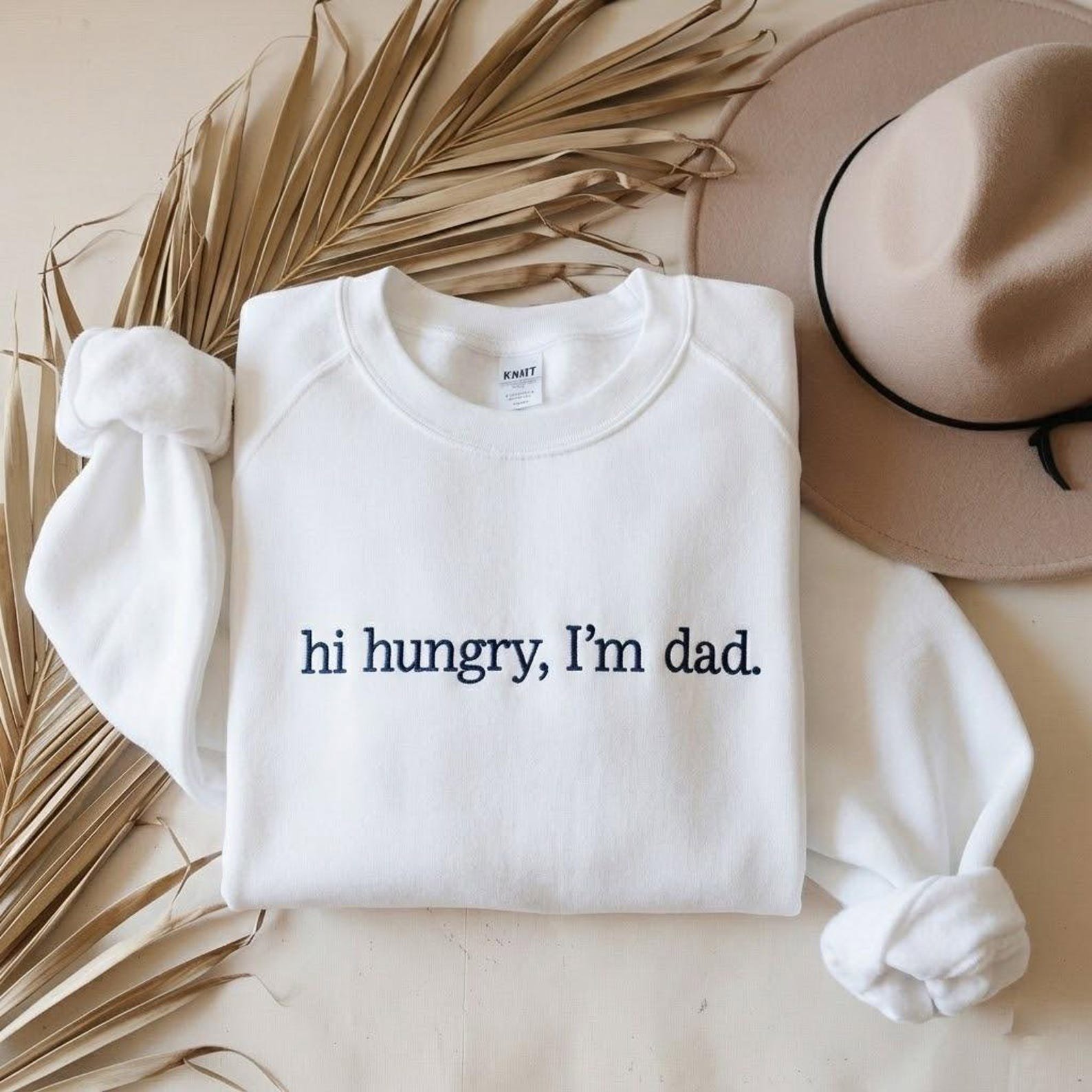 Embroidered Hi Hungry I'm Dad Sweatshirt, Funny Dad Sweatshirt, Dad Jokes Shirts, Cool Dad Crewneck, Funny Fathers Day 9