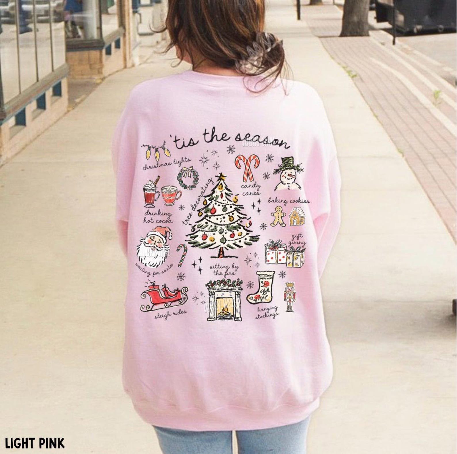 Tis the Season Christmas Sweatshirt, Retro Holiday Shirt, Christmas Tree Sweatshirt, Santa Claus Shirt, Womens Christmas, Festive Sweater 11